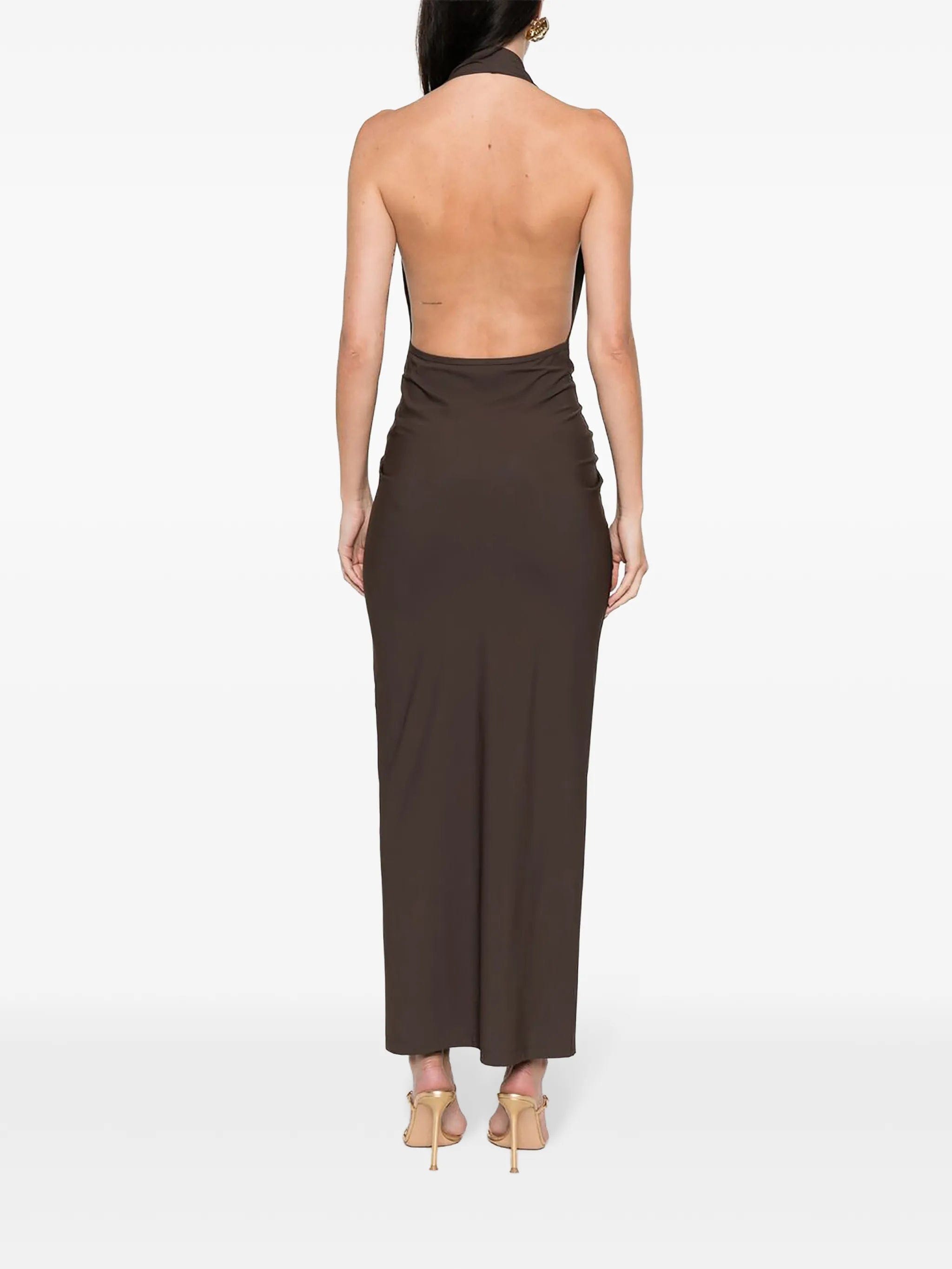 Christopher Esber ruched halterneck midi dress