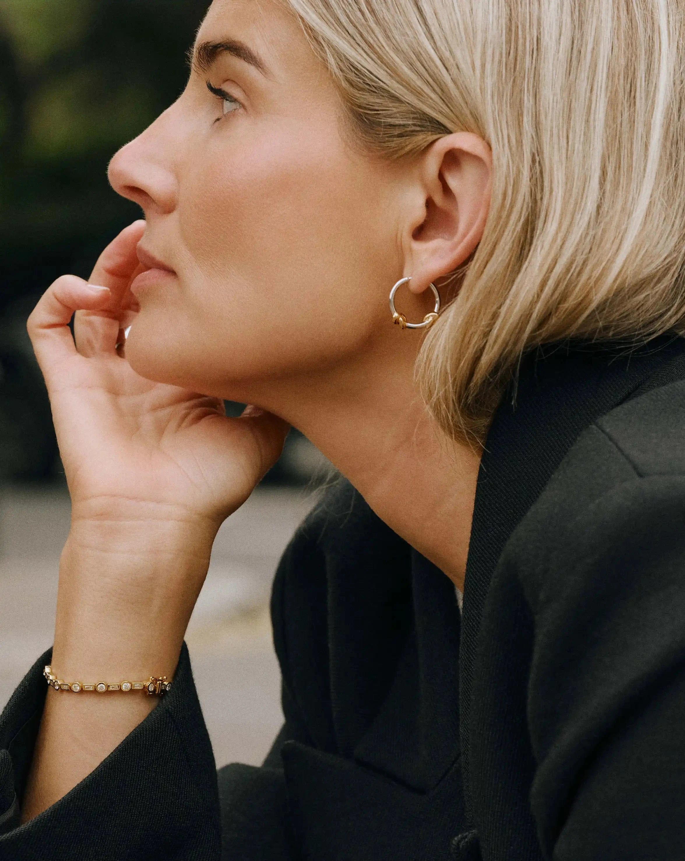 Knot Lucy Williams Knot Small Hoop Earrings | Mixed Metal
