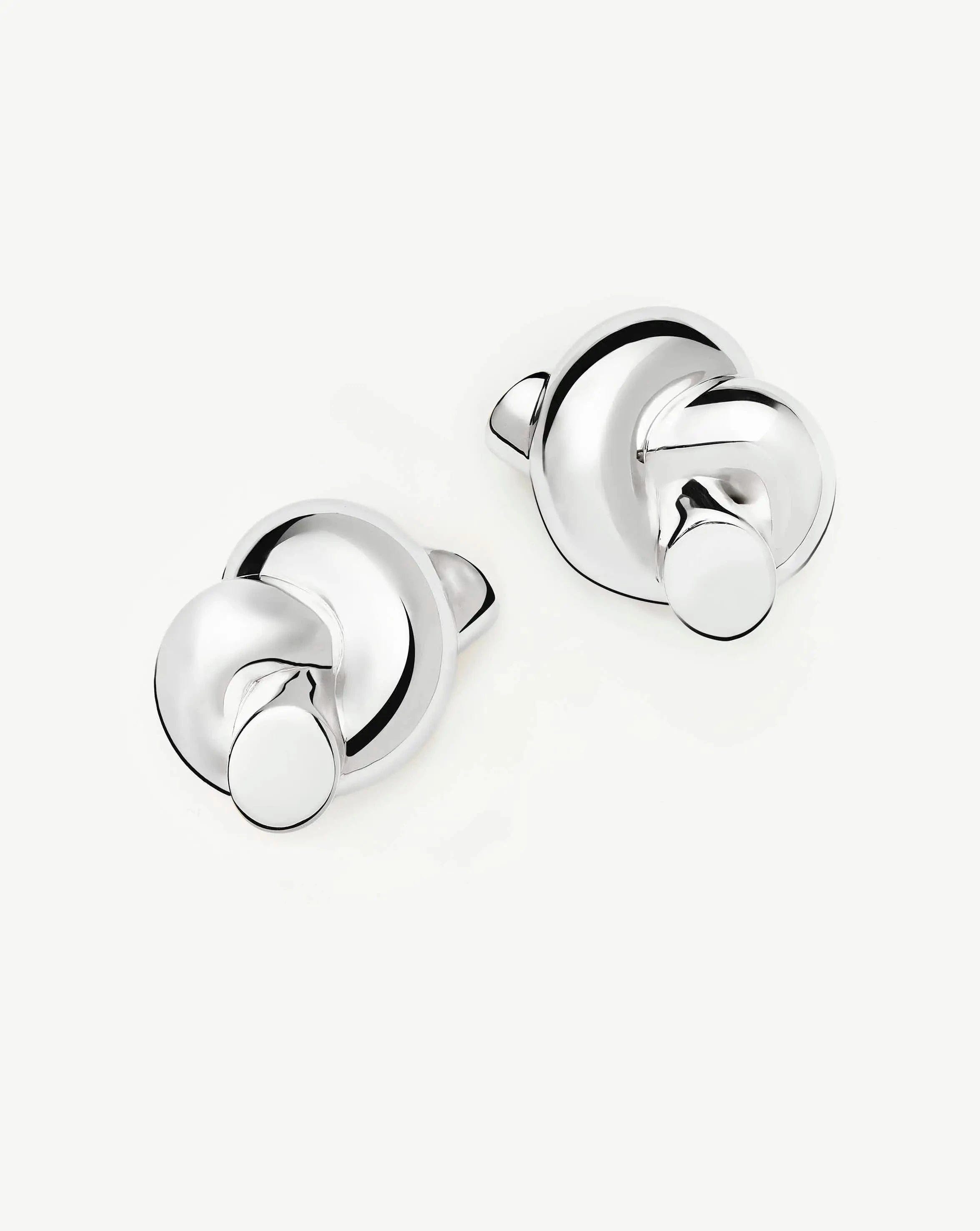 Knot Lucy Williams Knot Oversized Stud Earrings | Silver Plated