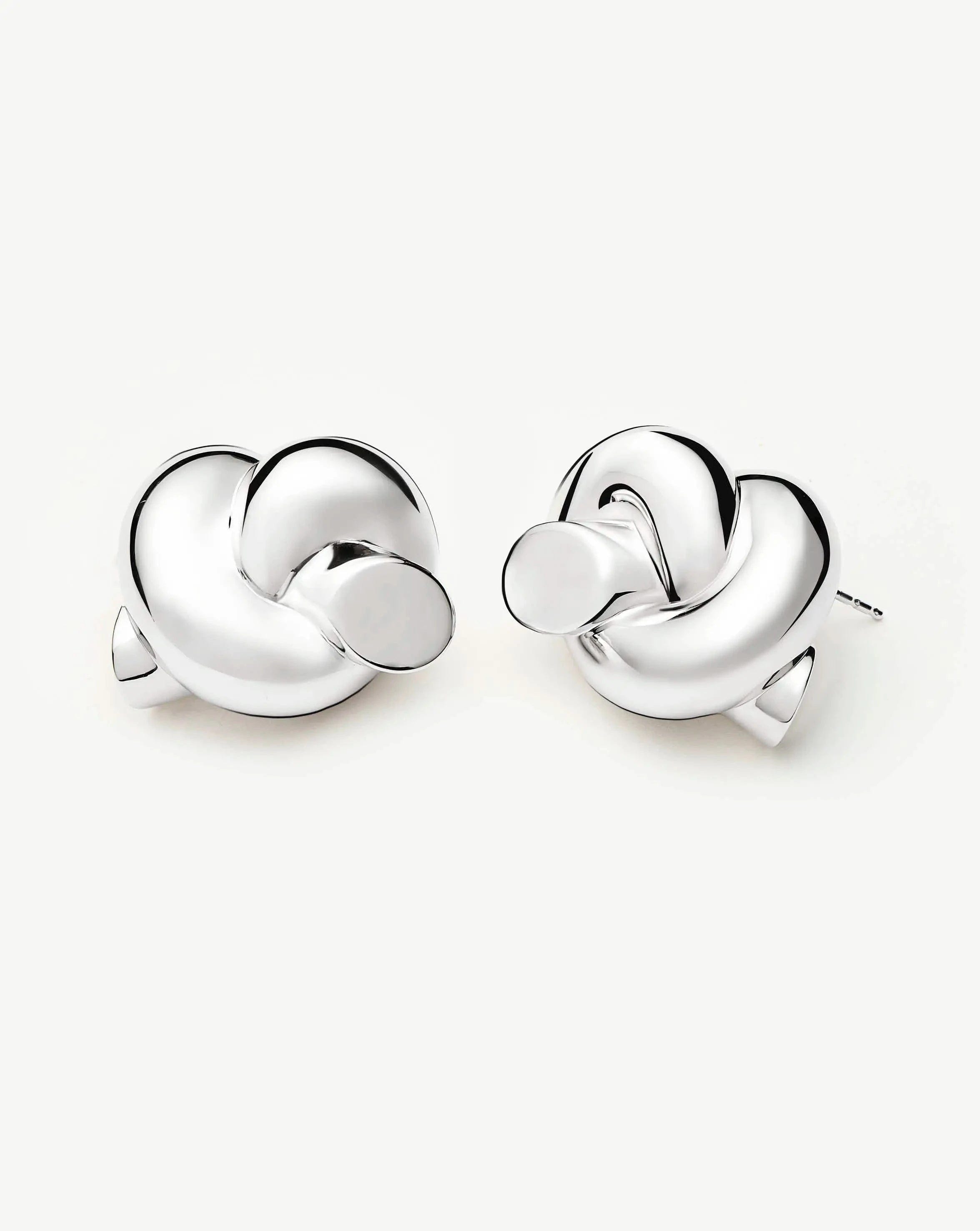 Knot Lucy Williams Knot Oversized Stud Earrings | Silver Plated