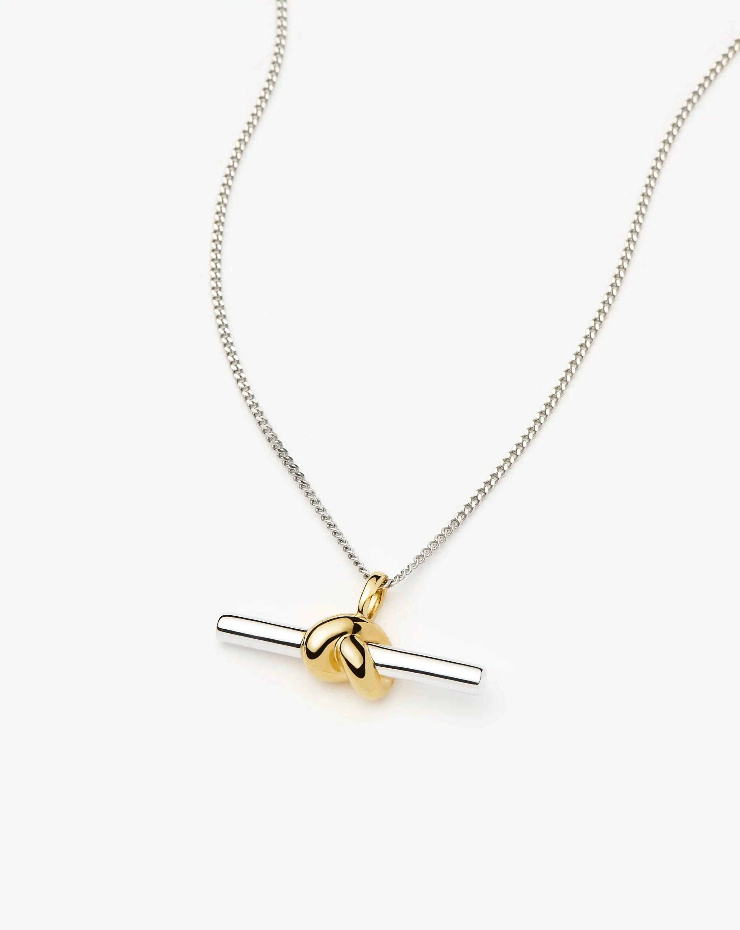 Knot Lucy Williams T - Bar Knot Pendant Necklace | Mixed Metal