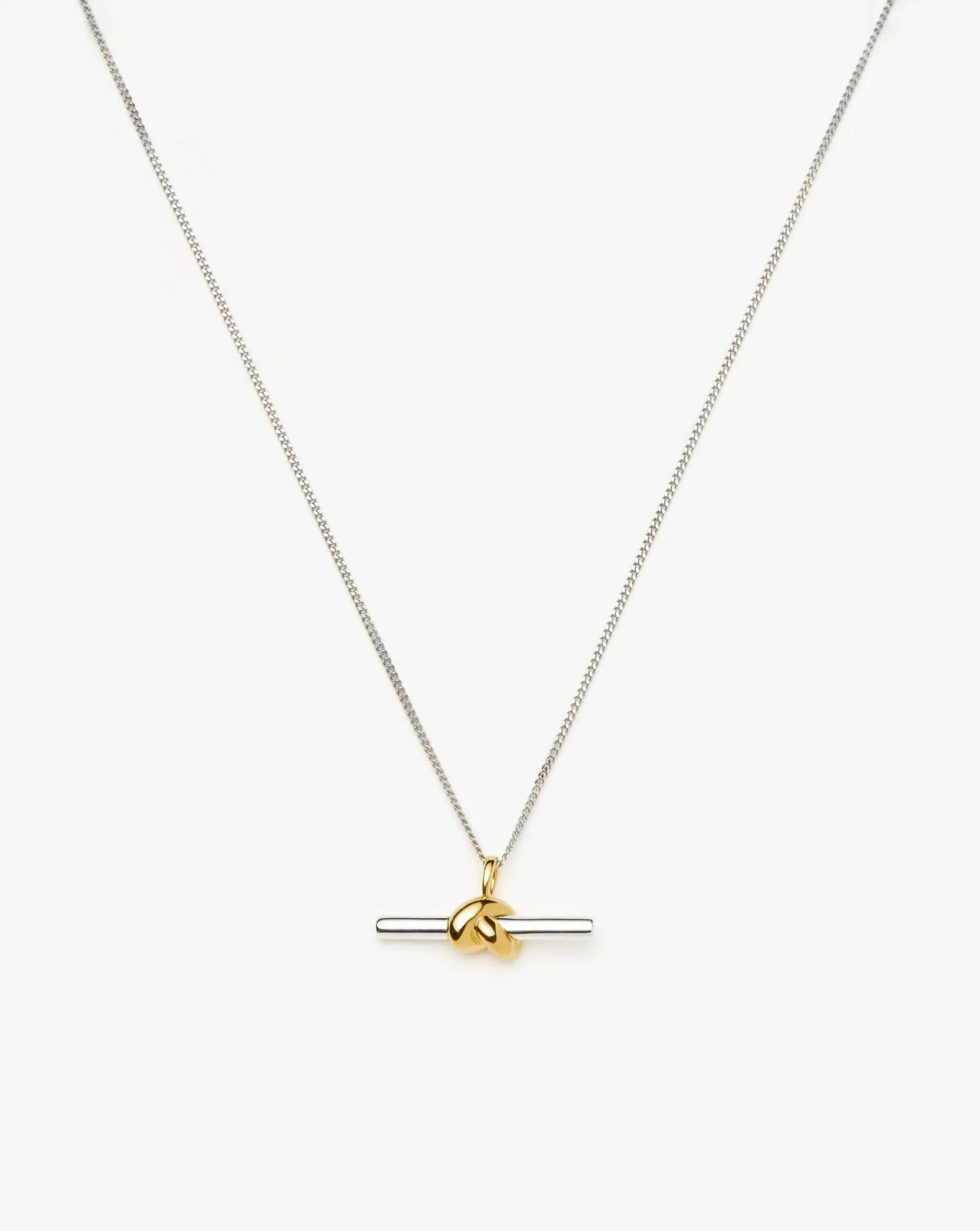 Knot Lucy Williams T - Bar Knot Pendant Necklace | Mixed Metal