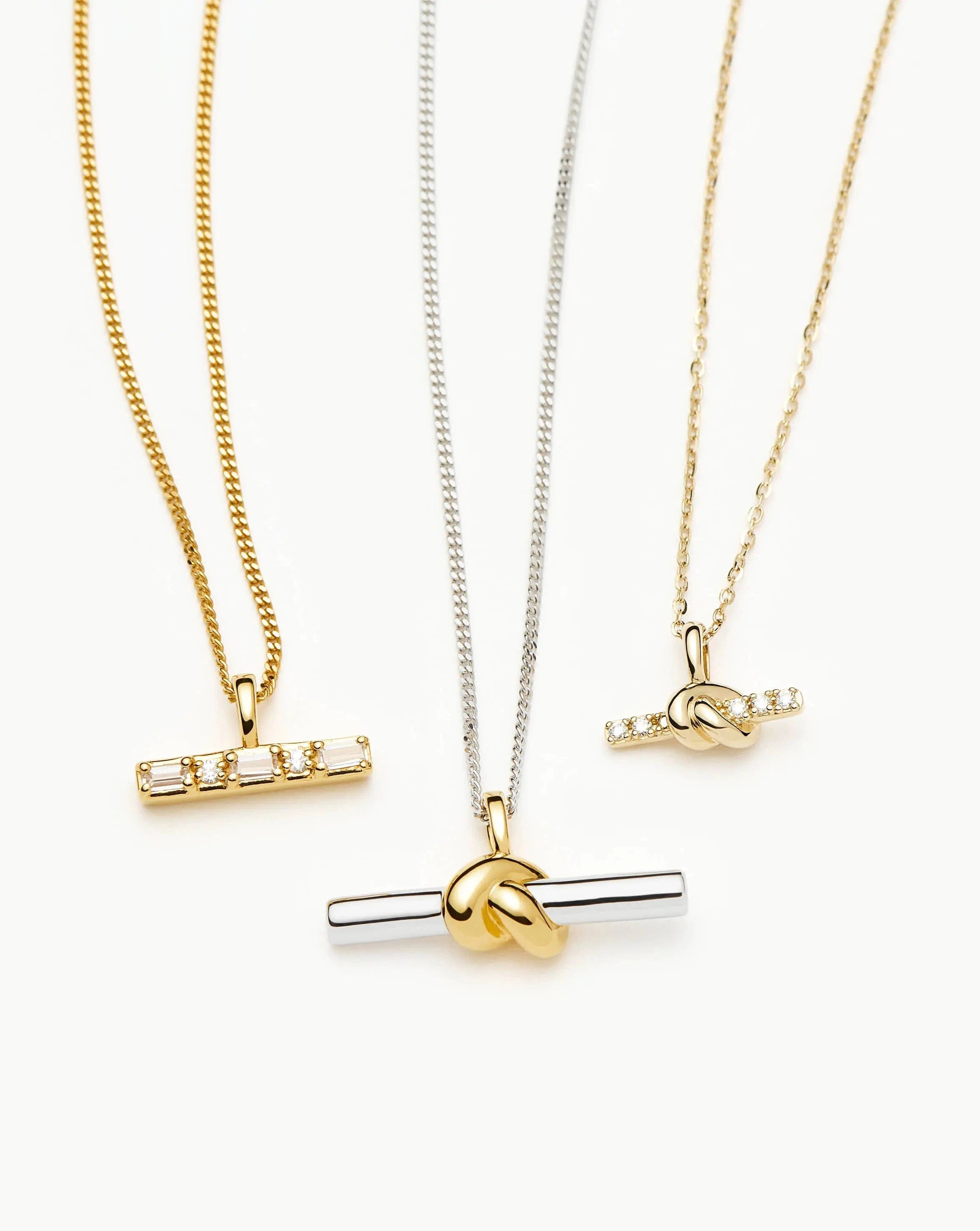 Knot Lucy Williams T - Bar Knot Pendant Necklace | Mixed Metal