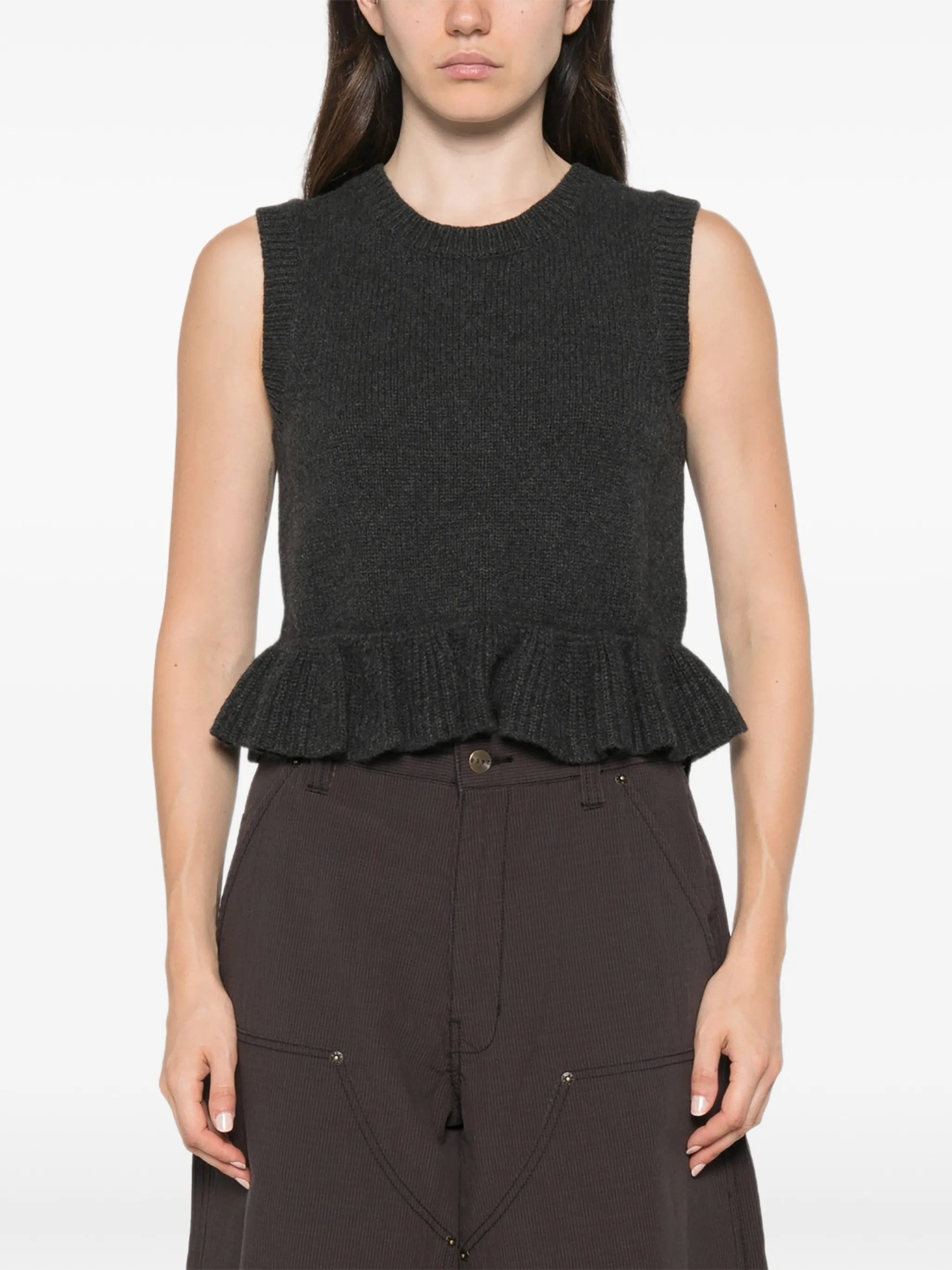 Cecilie Bahnsen ruffled button - back vest