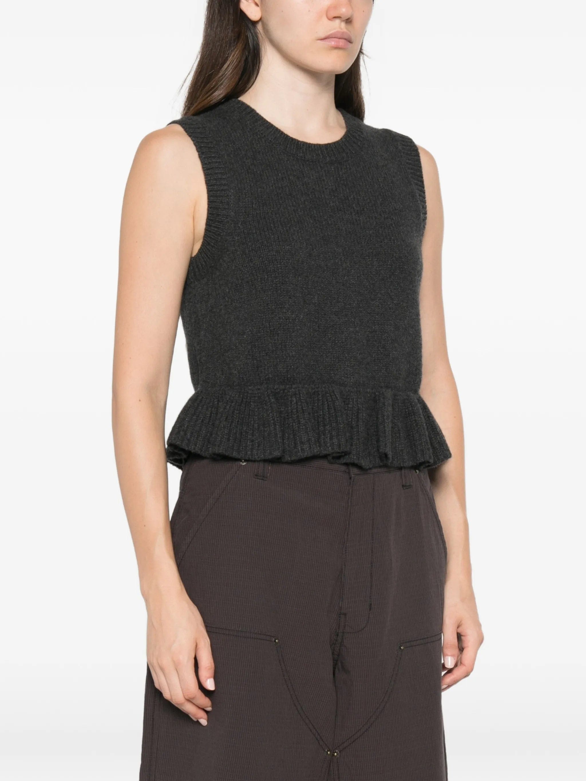 Cecilie Bahnsen ruffled button - back vest