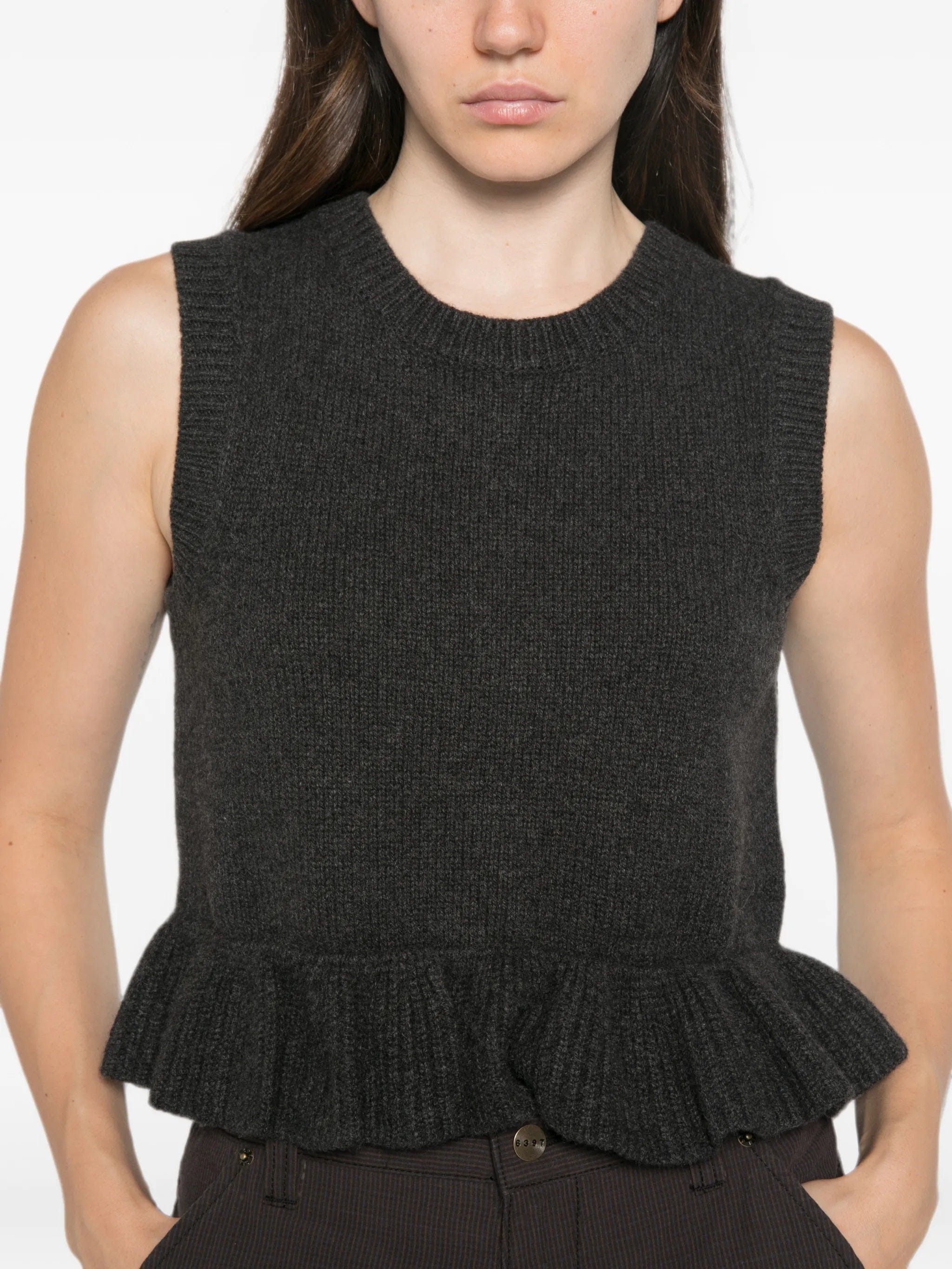 Cecilie Bahnsen ruffled button - back vest