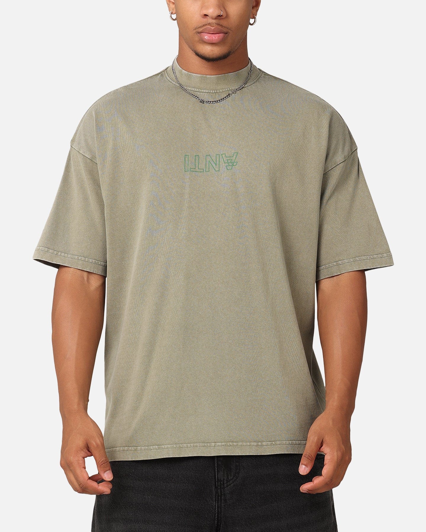 The Anti Order Anti XY Mock Neck T - Shirt Vintage Khaki
