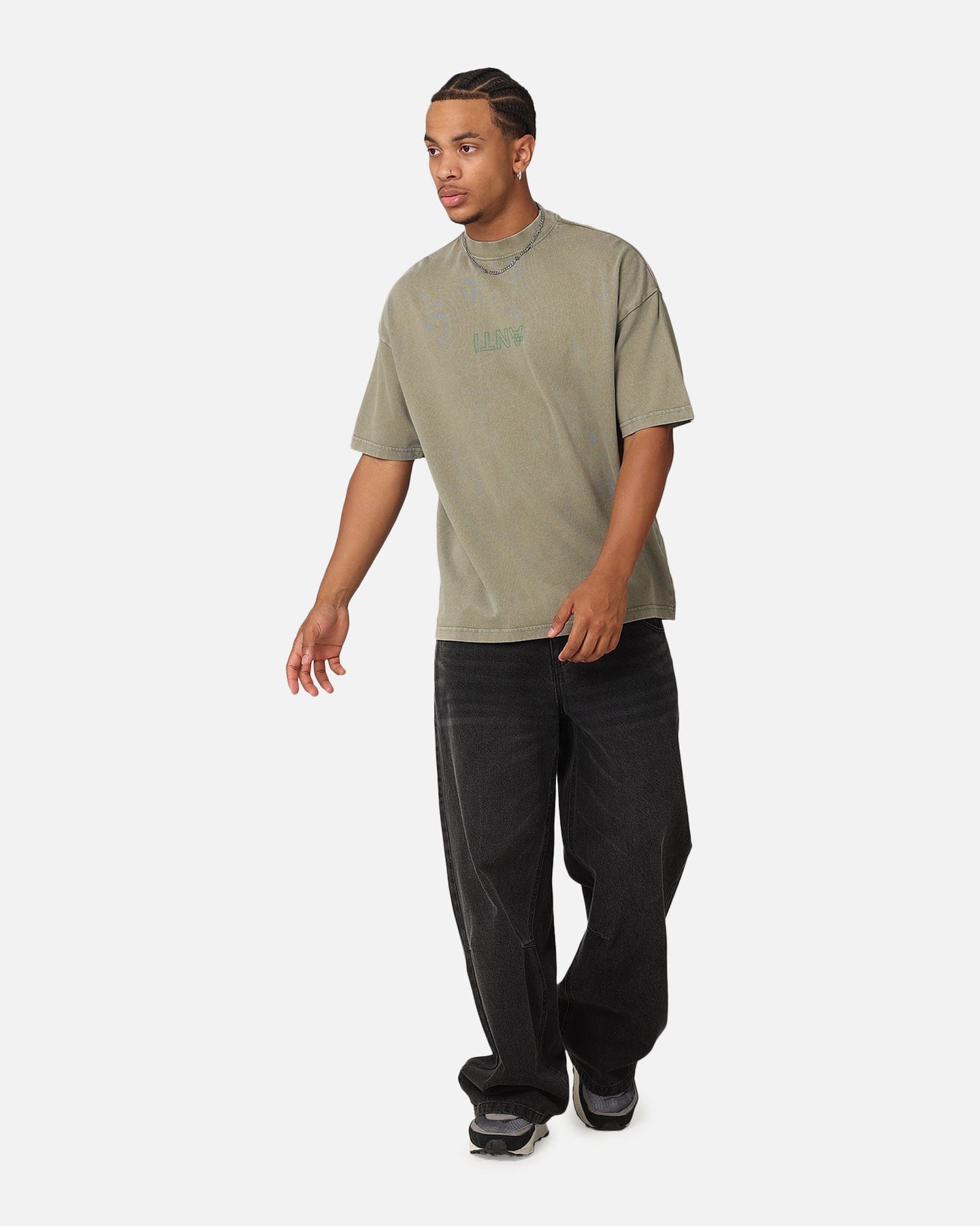 The Anti Order Anti XY Mock Neck T - Shirt Vintage Khaki