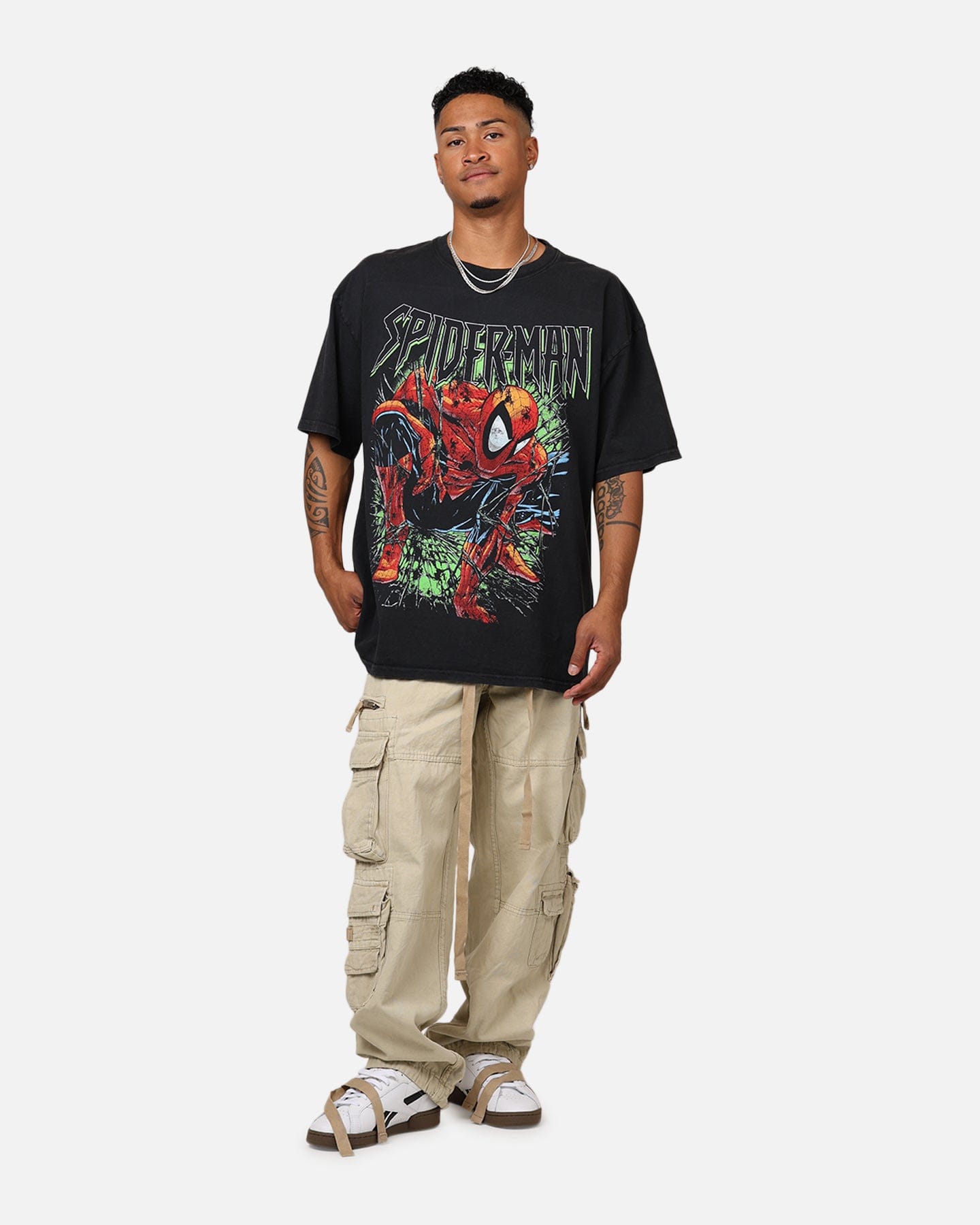 Loiter Marvel Spider - Man T - Shirt Black Acidwash