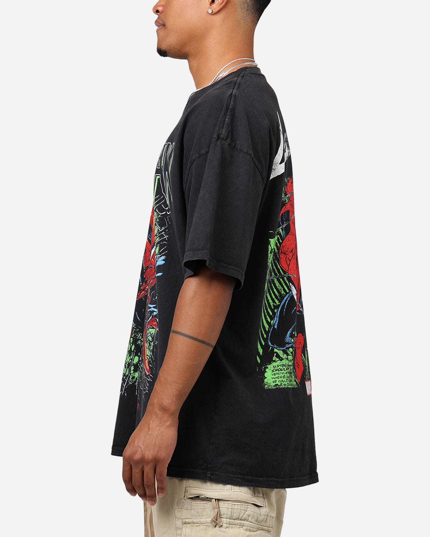 Loiter Marvel Spider - Man T - Shirt Black Acidwash