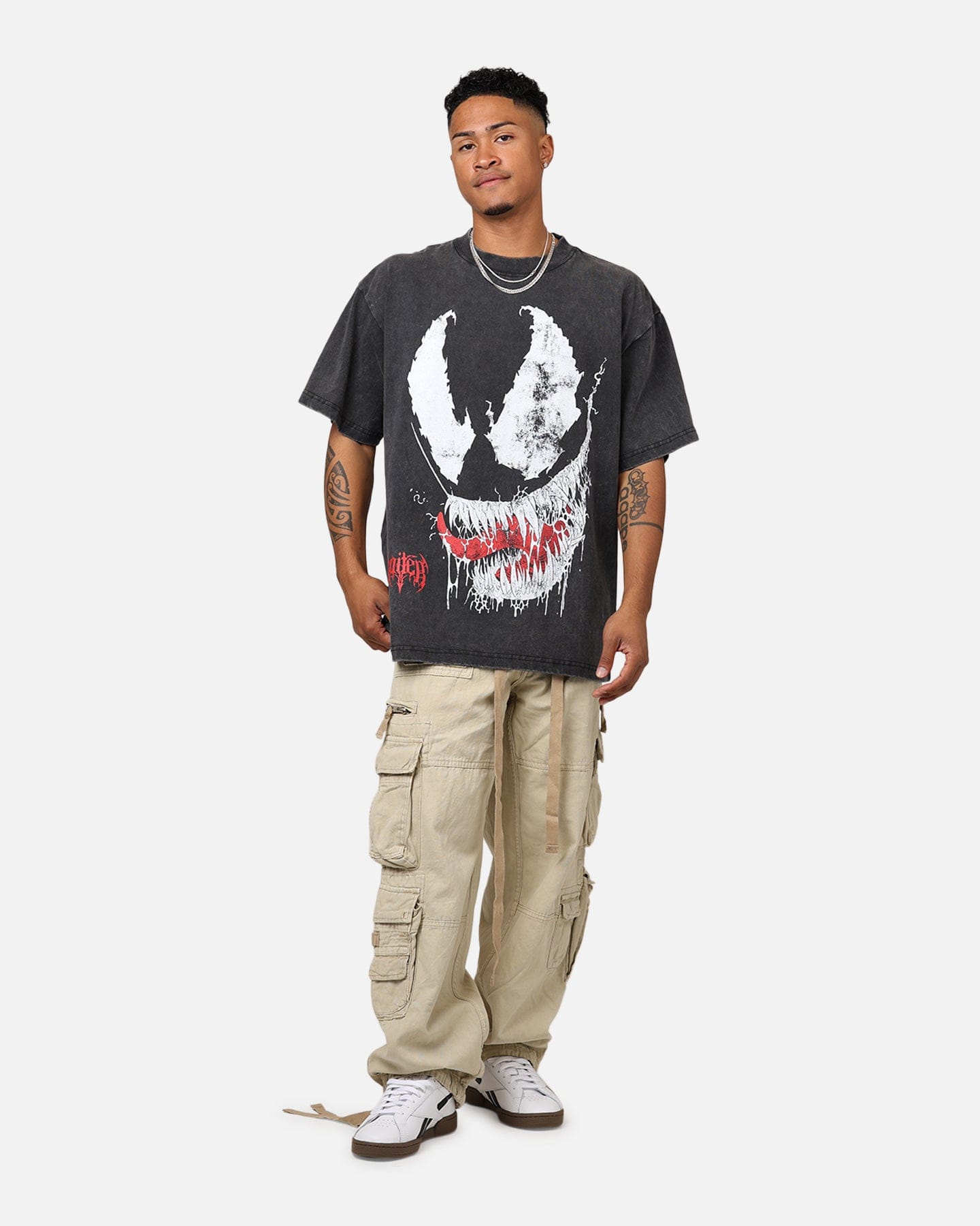 Loiter Marvel Spider - Man Venom T - Shirt Black Acidwash