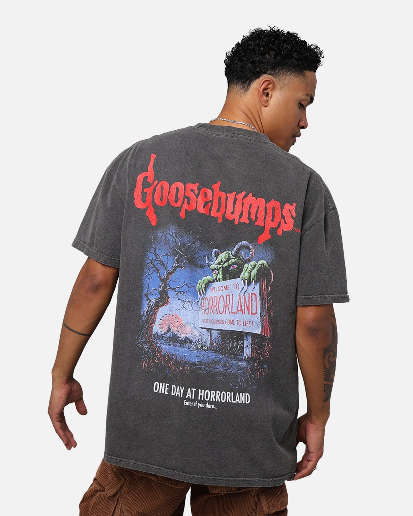 73studio x Goosebumps Horrorland Heavyweight T - Shirt Black Wash