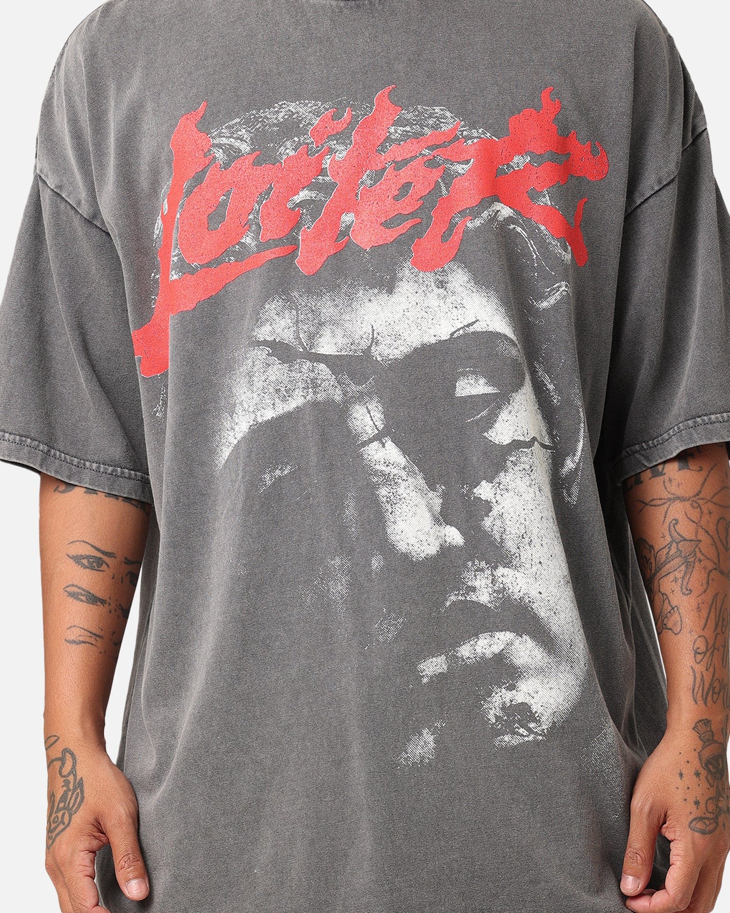 Loiter Search And Destroy Oversized T - Shirt Charcoal Grey