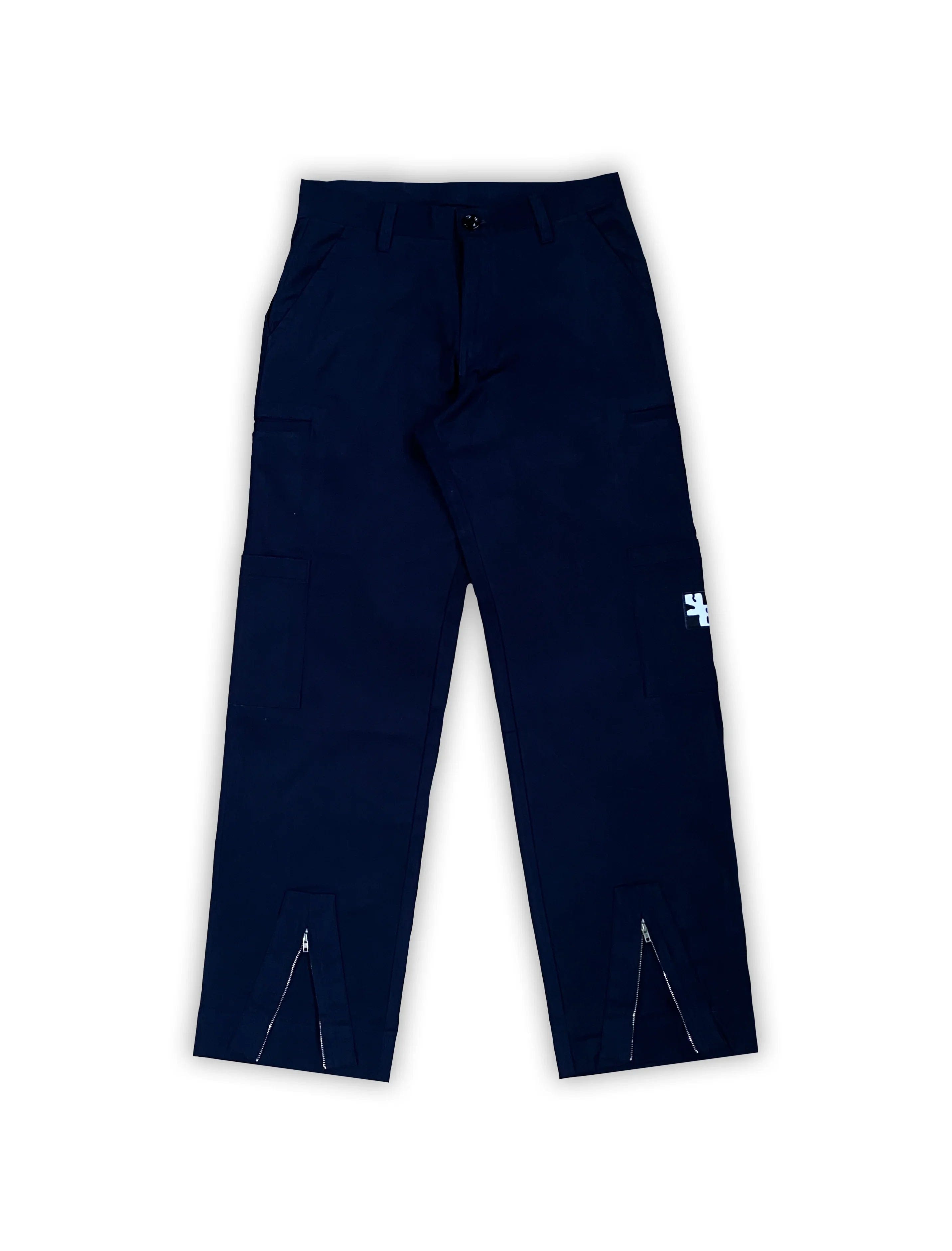 YB ZIP UP WORK PANTS IN NAVY BLUE
