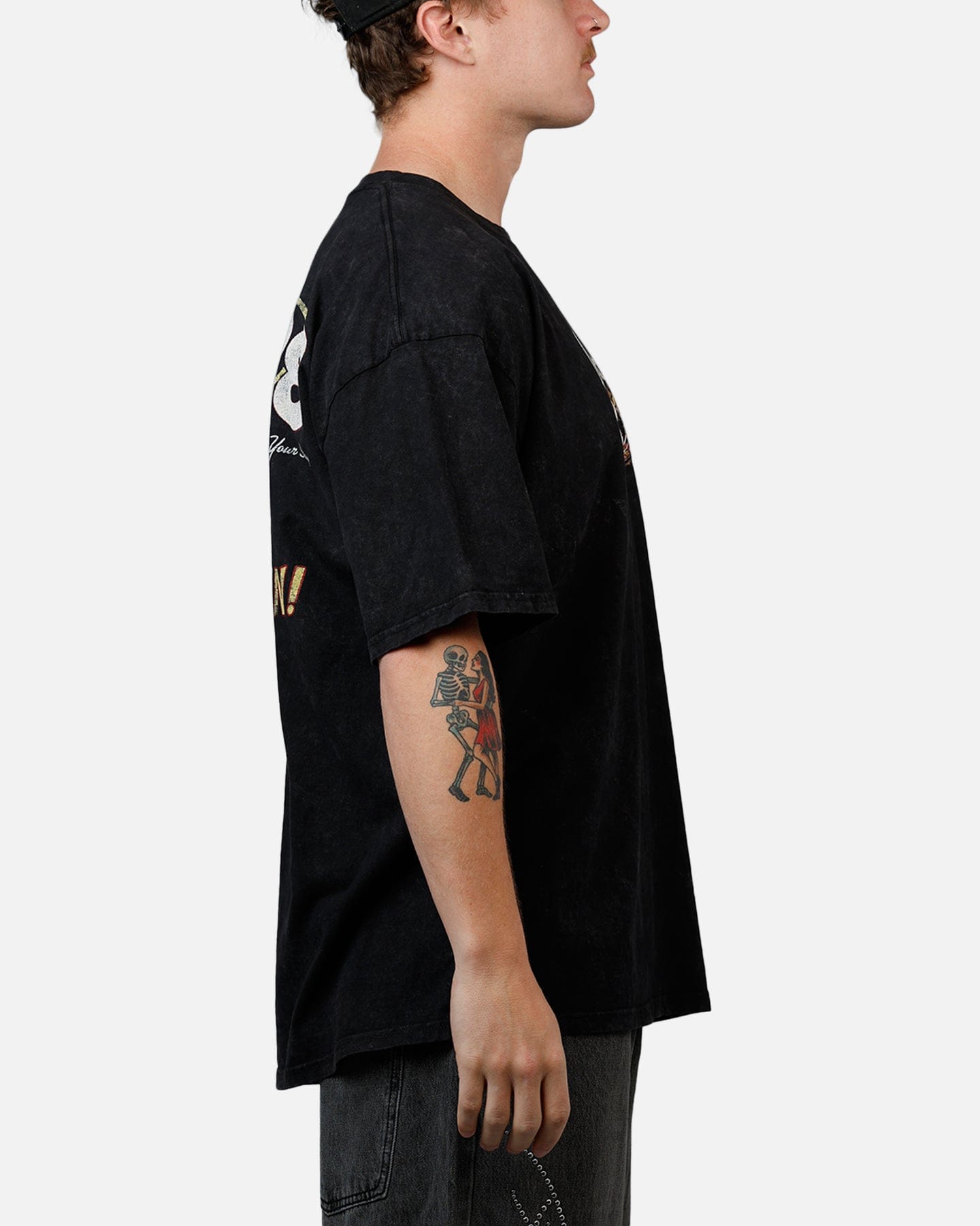 73studio x Fallout: New Vegas Lucky 38 T - Shirt Black Acidwash