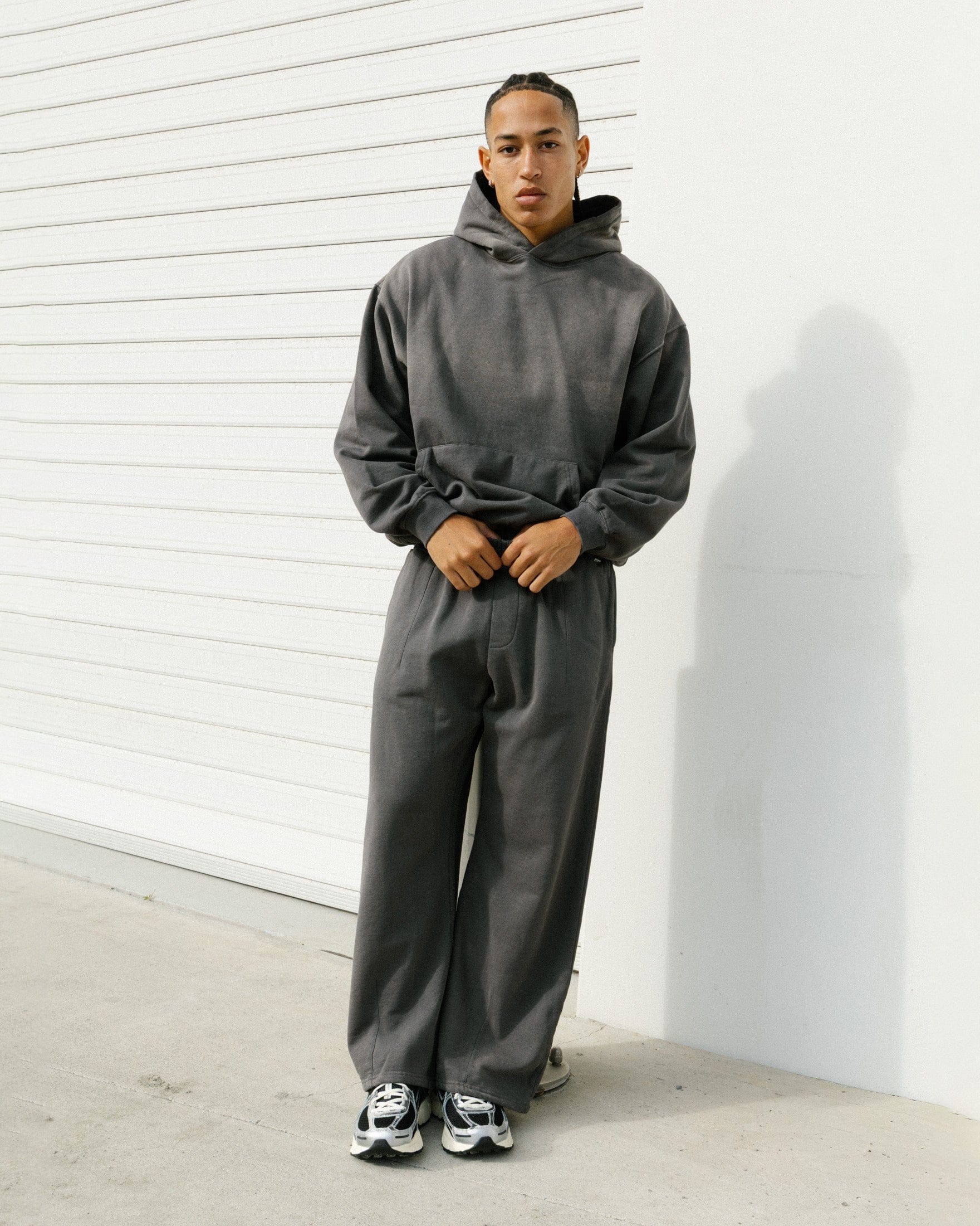 American Thrift Wide Leg Pants Washed Charcoal