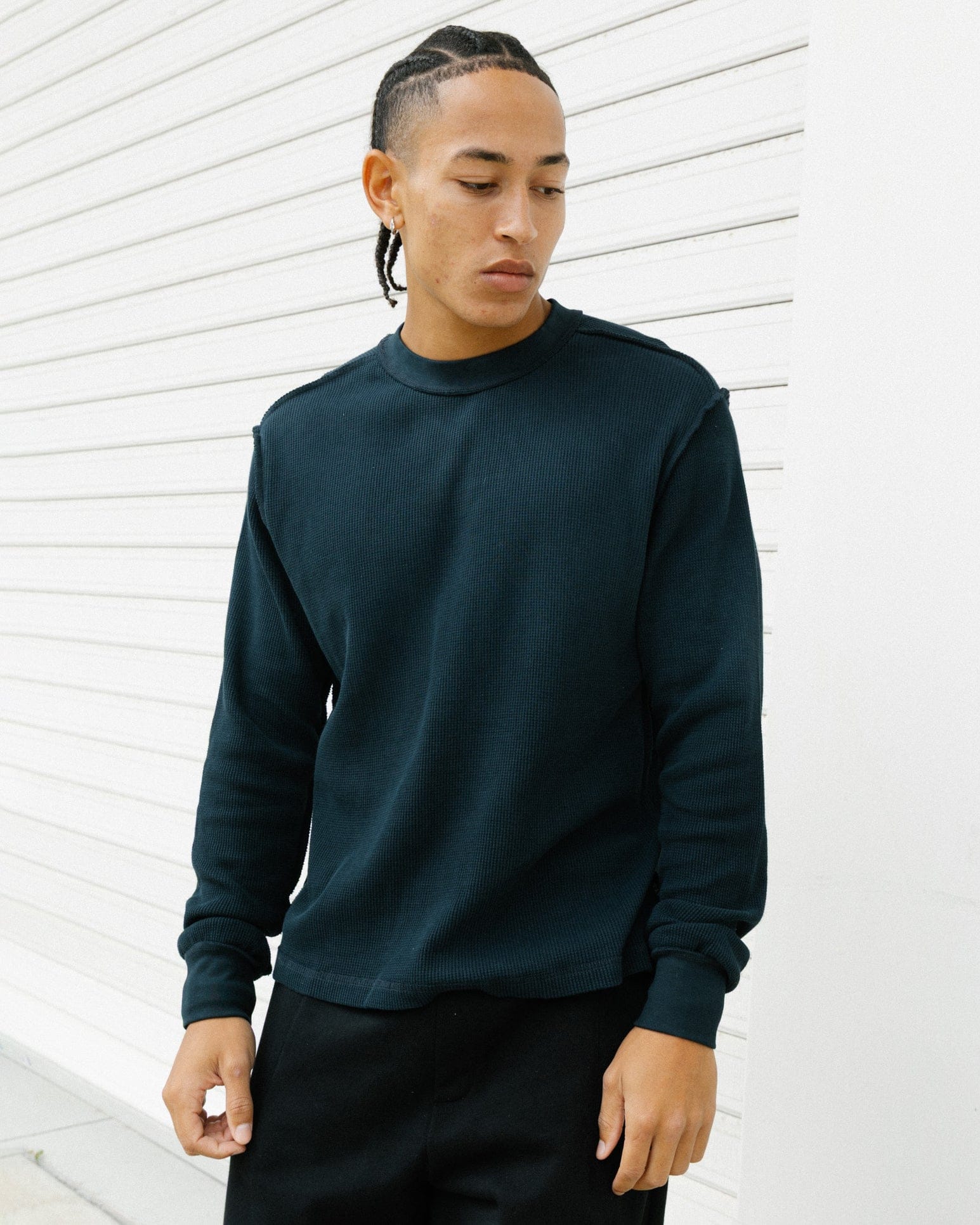 American Thrift Long Sleeve Thermal T - Shirt Washed Black