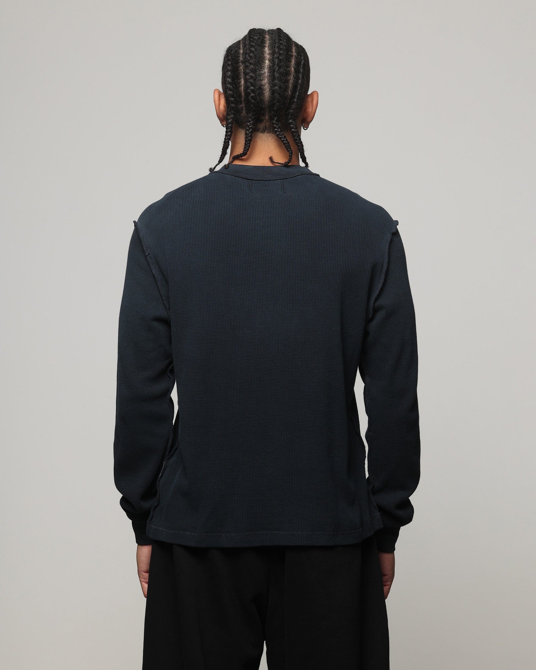 American Thrift Long Sleeve Thermal T - Shirt Washed Black