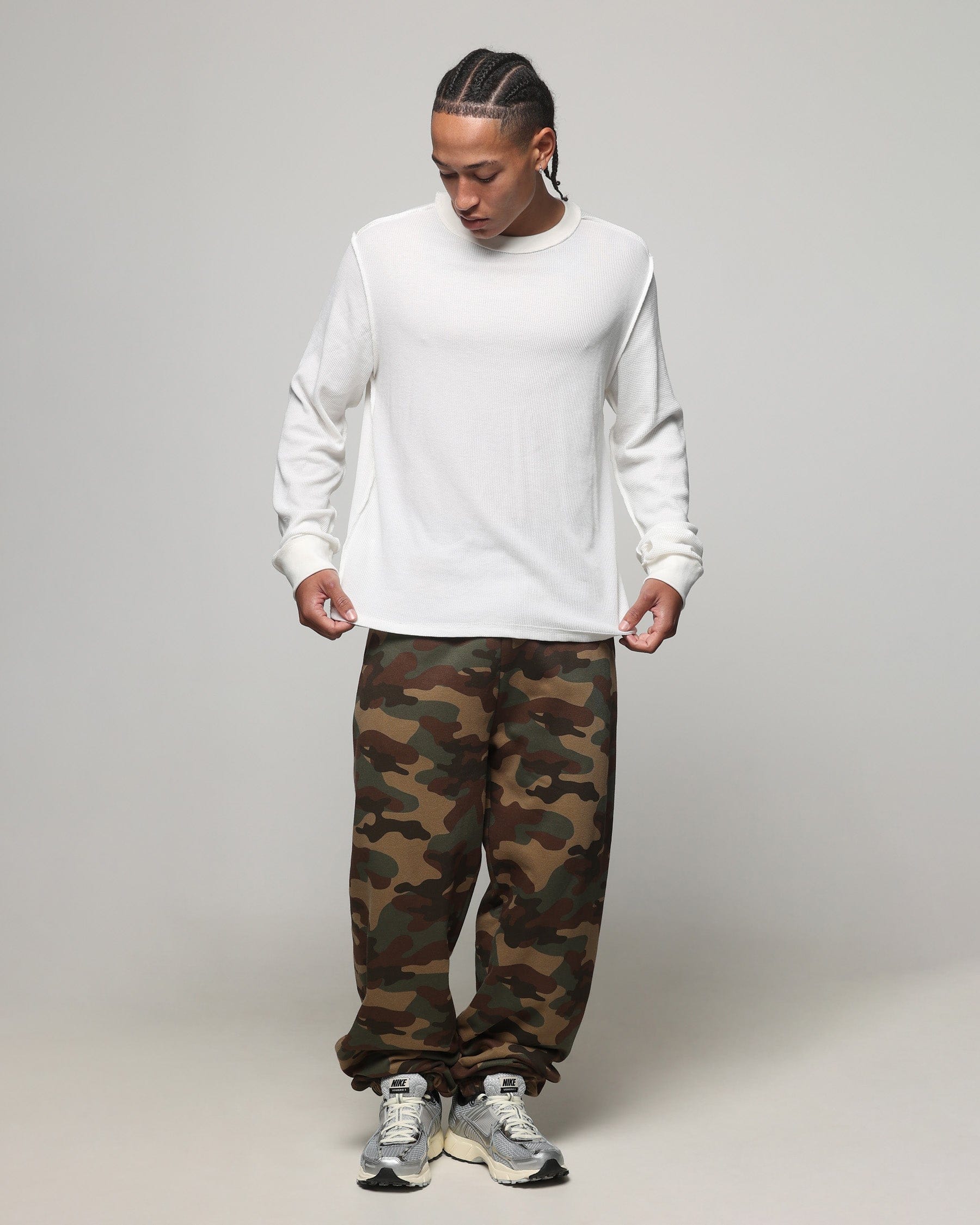 American Thrift Long Sleeve Thermal T - Shirt Off White