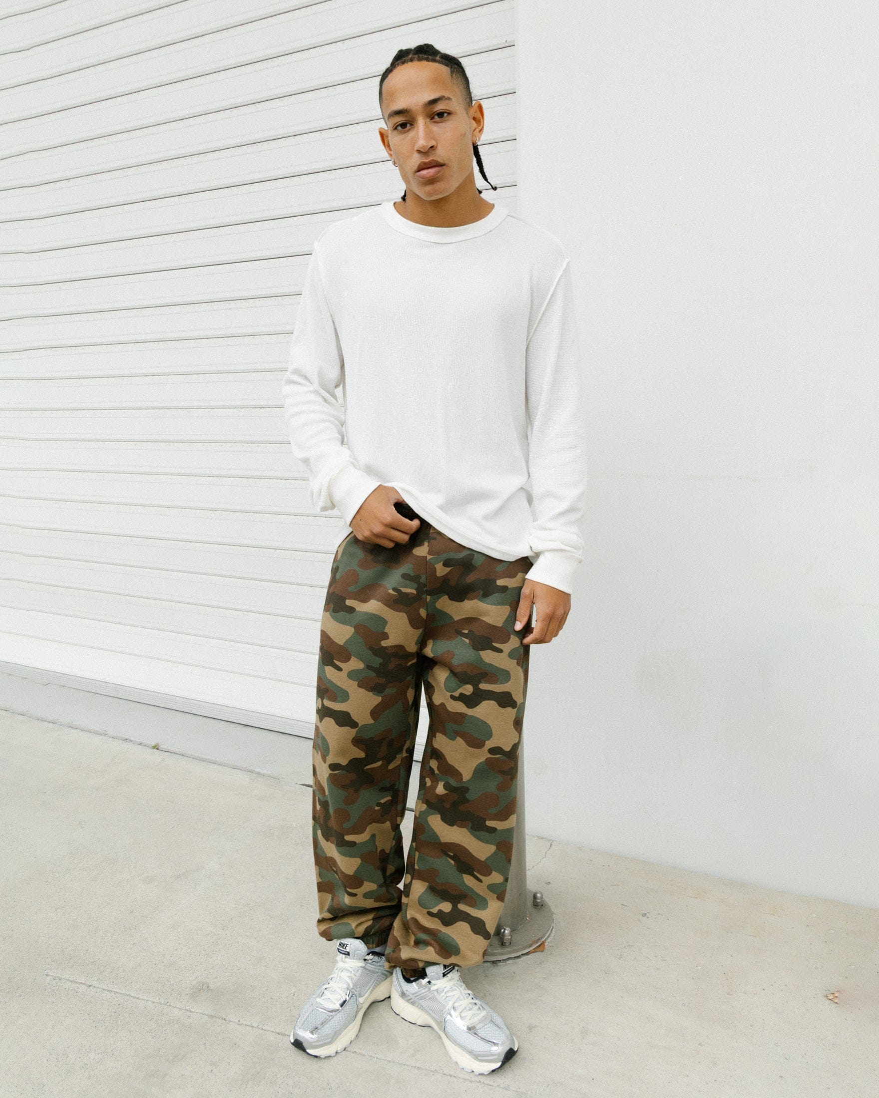 American Thrift Long Sleeve Thermal T - Shirt Off White