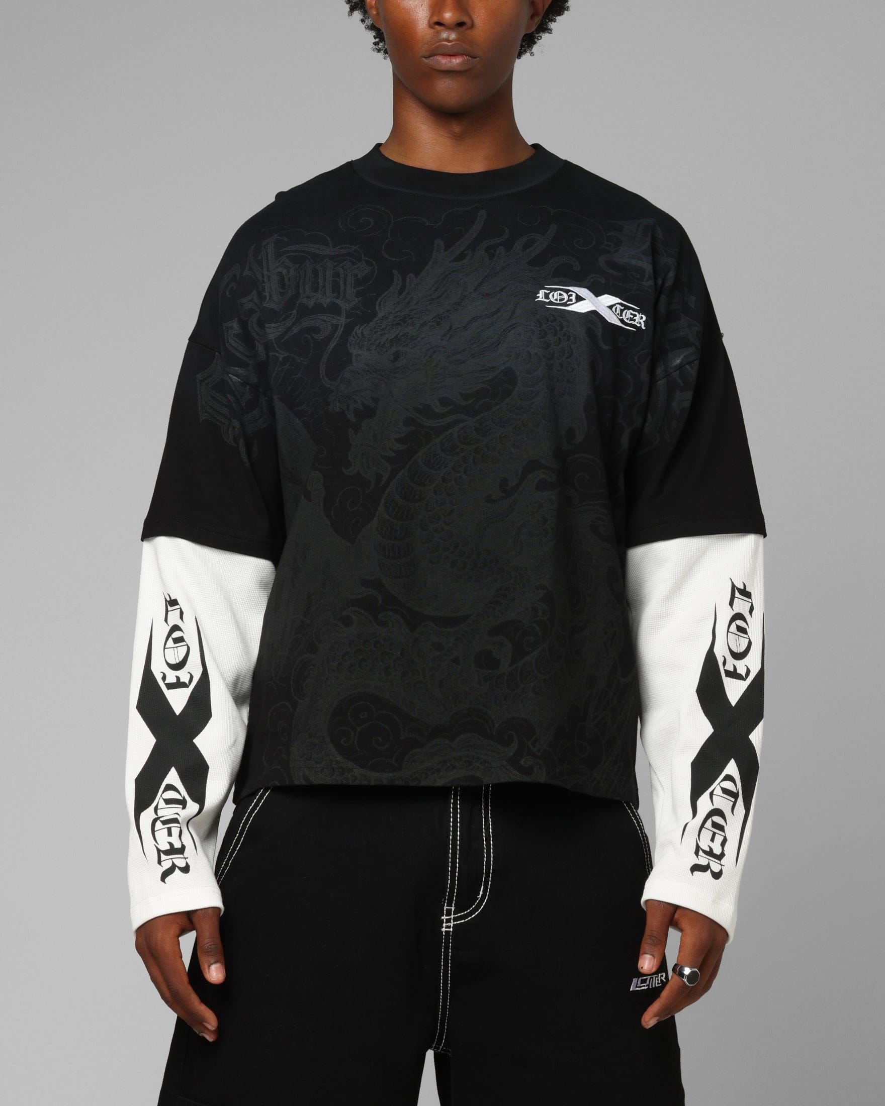 Loiter Xplicit Layered Long Sleeve T - Shirt Black