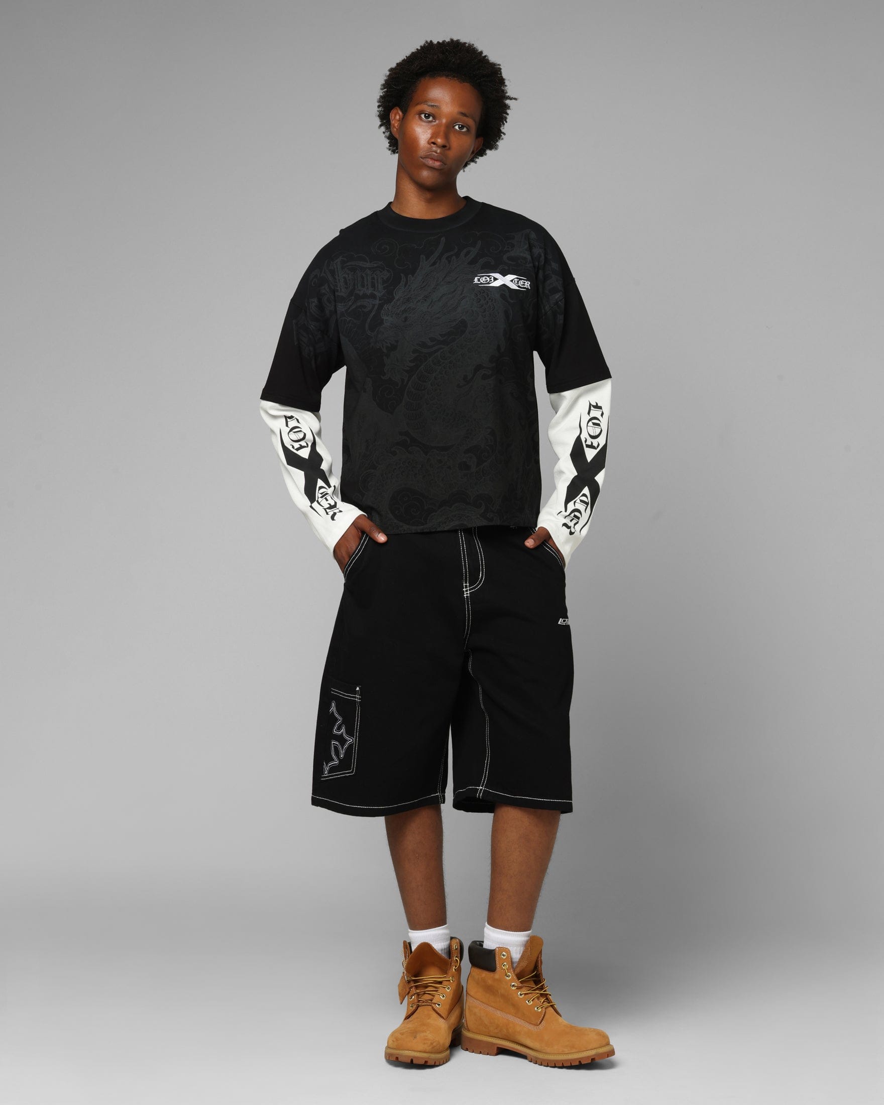 Loiter Xplicit Layered Long Sleeve T - Shirt Black
