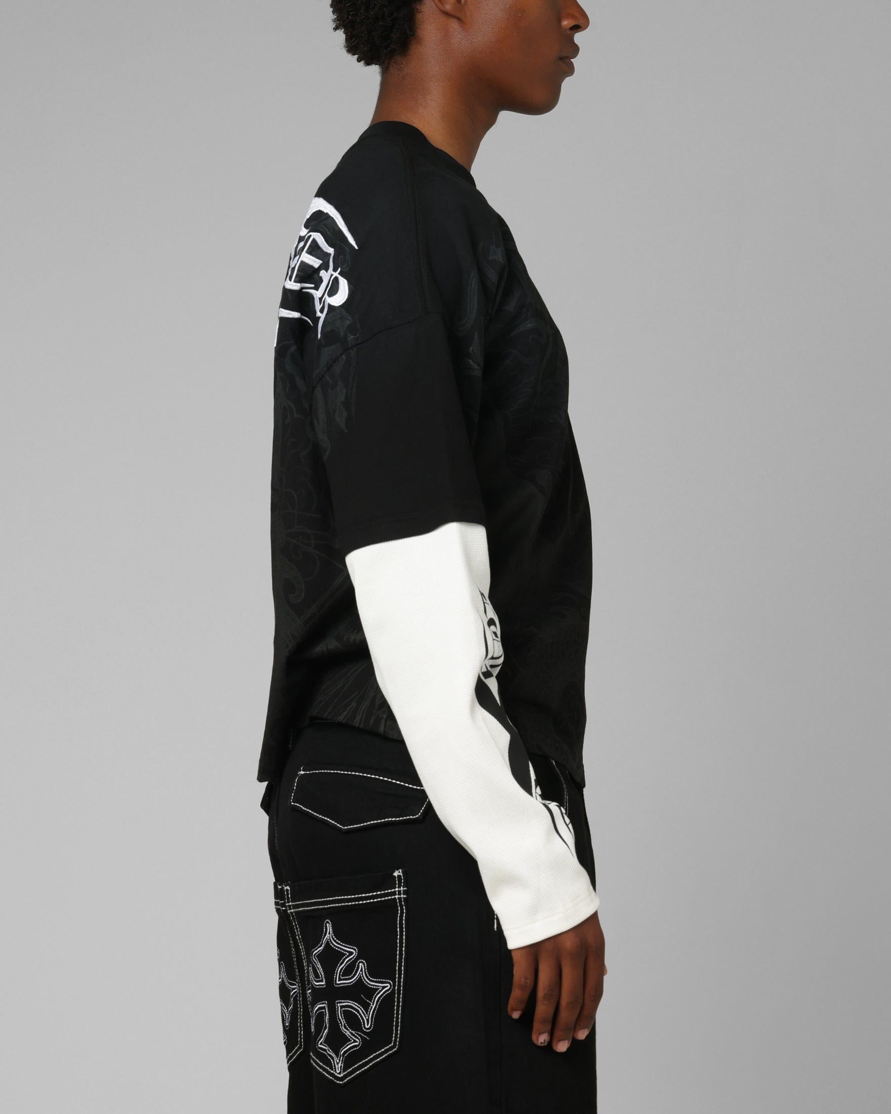 Loiter Xplicit Layered Long Sleeve T - Shirt Black