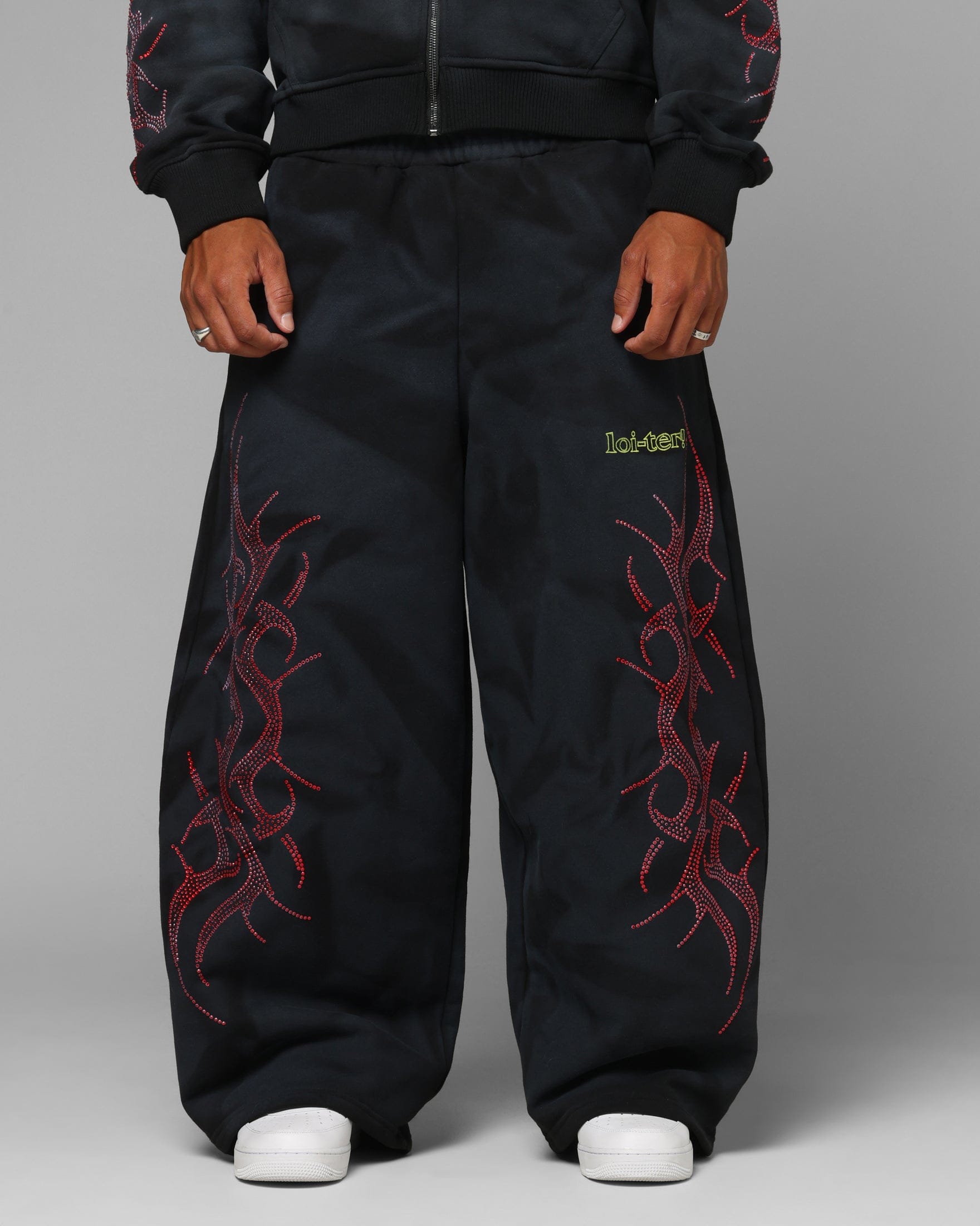 Loiter x Yu - Gi - Oh! Slifer Sky Dragon Sweatpants Black Wash