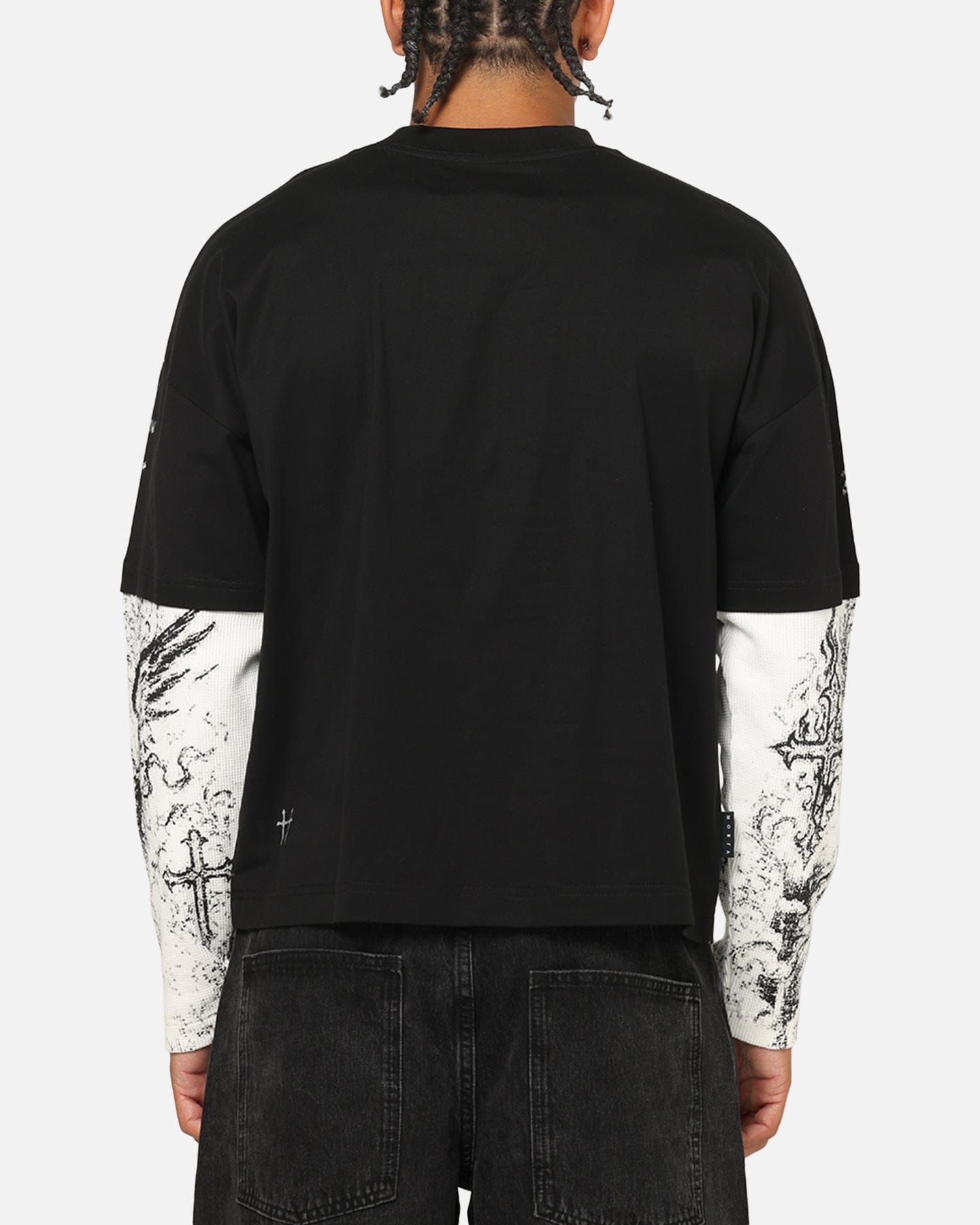 Saint Morta Crossbearer Layer Long Sleeve T - Shirt Vintage Black