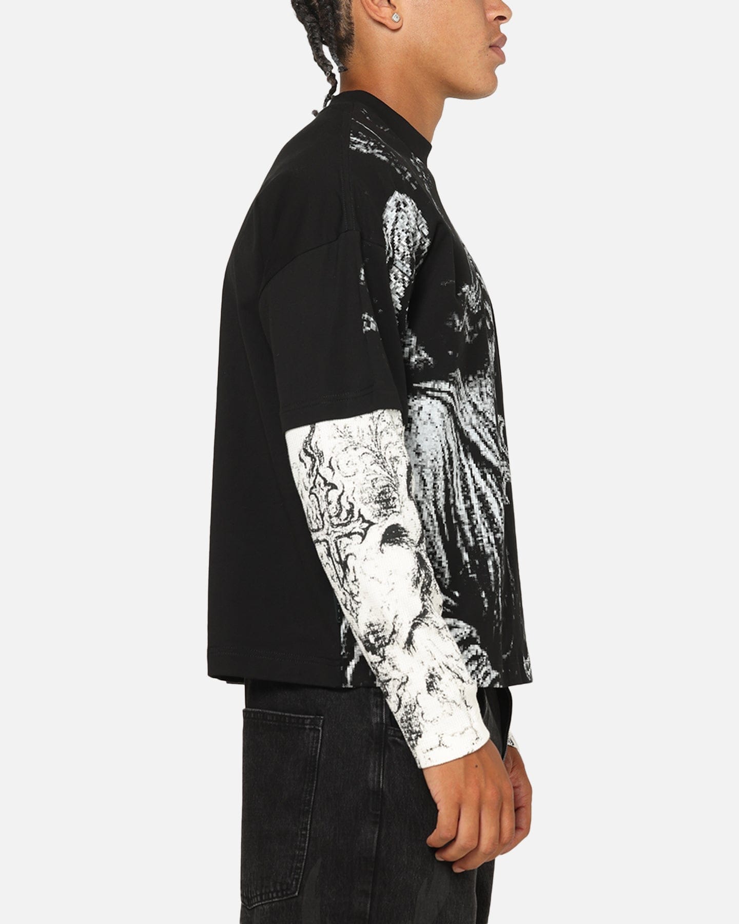 Saint Morta Crossbearer Layer Long Sleeve T - Shirt Vintage Black