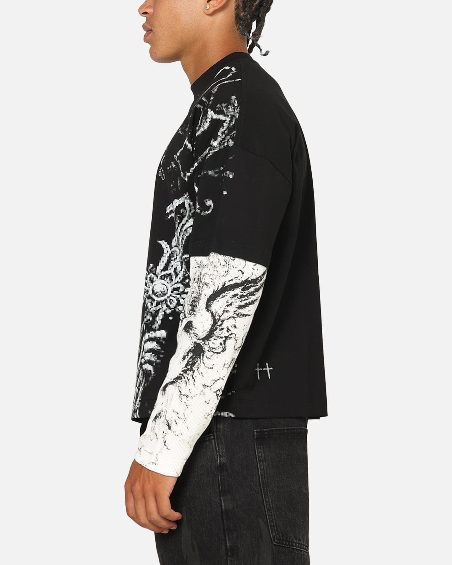 Saint Morta Crossbearer Layer Long Sleeve T - Shirt Vintage Black