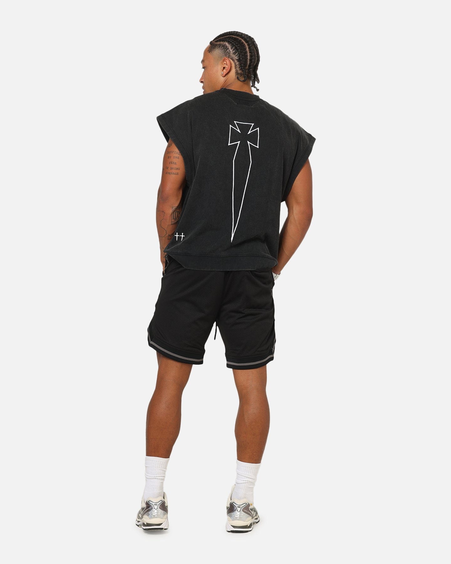 Saint Morta Athletc Cut Off Sweat T - Shirt Washed Black