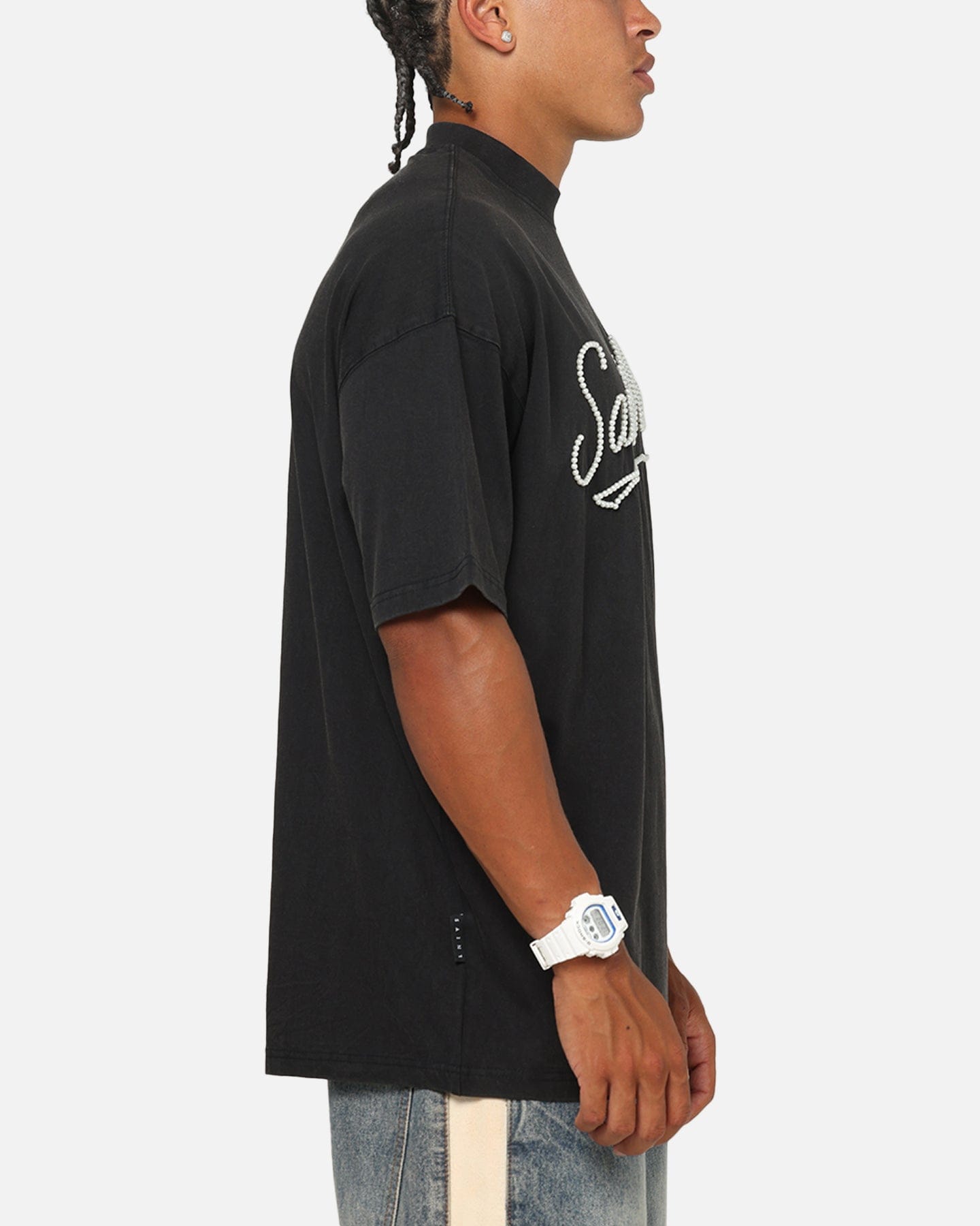 Saint Morta Pearl Script T - Shirt Vintage Black