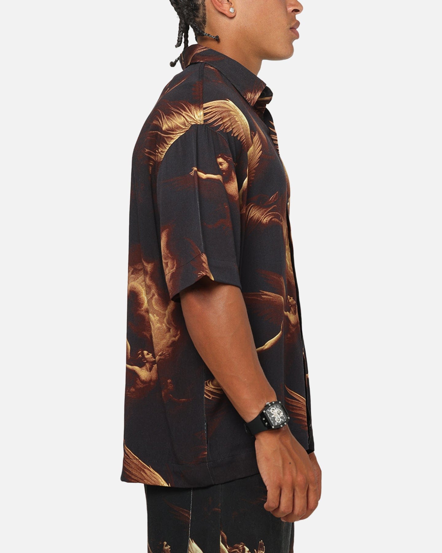 Saint Morta Rapture Button Up Shirt Black/Orange