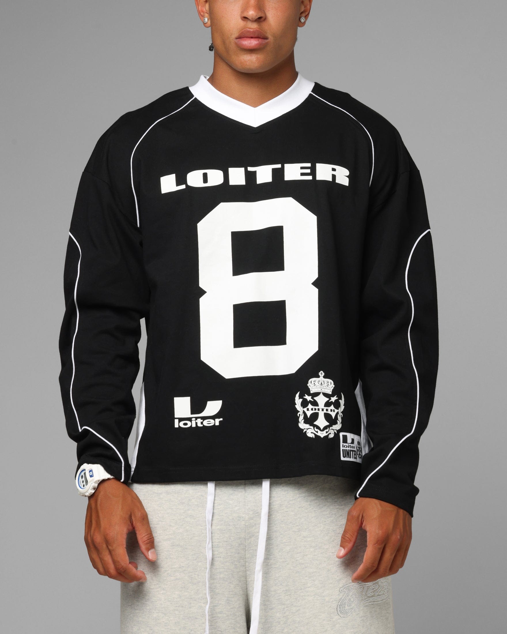 Loiter World Cup Long Sleeve T - Shirt Black
