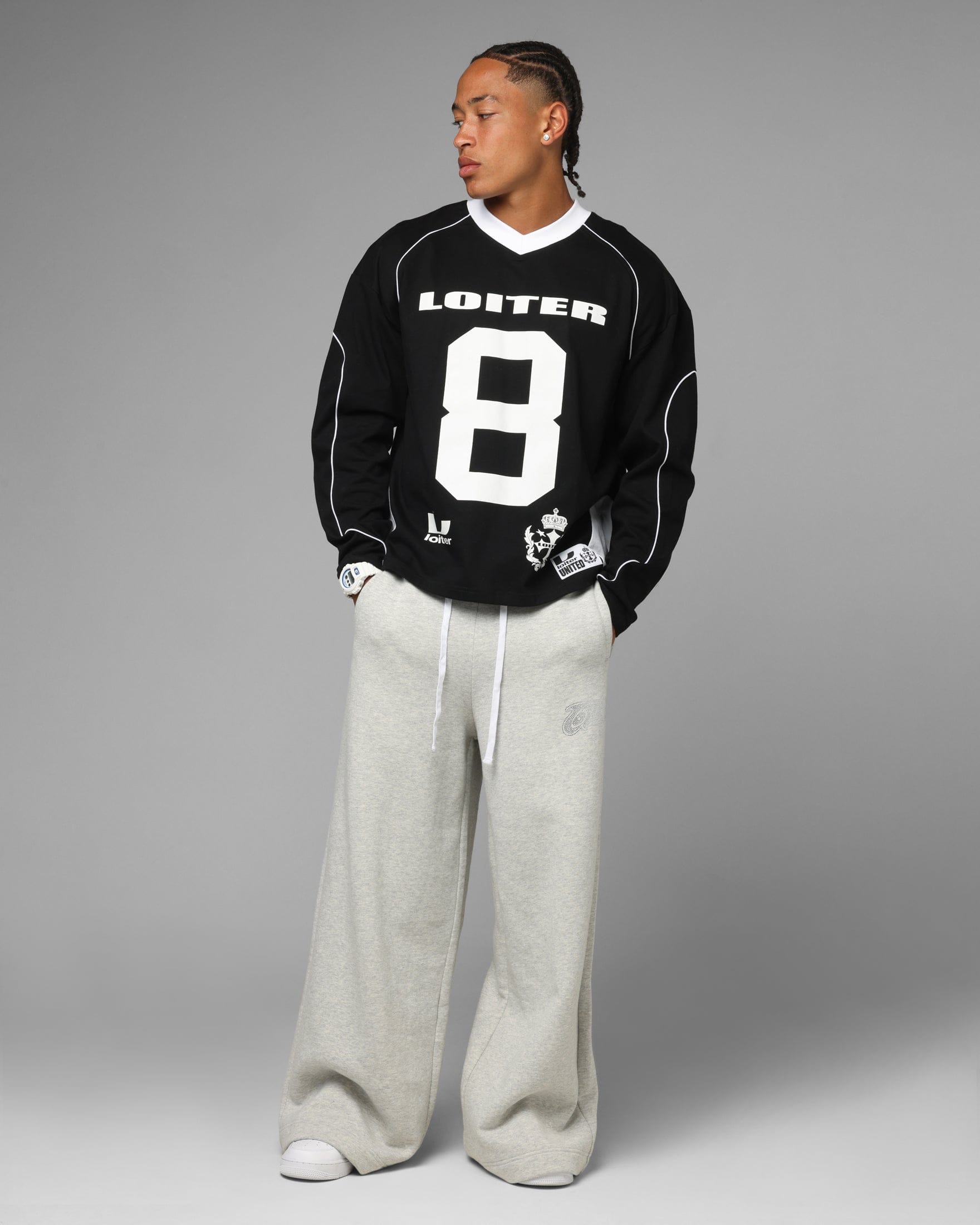 Loiter World Cup Long Sleeve T - Shirt Black