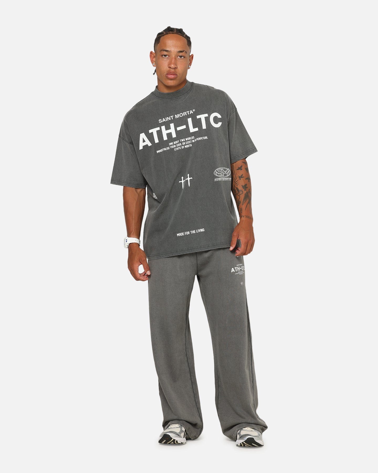 Saint Morta Athltc T - Shirt Washed Charcoal