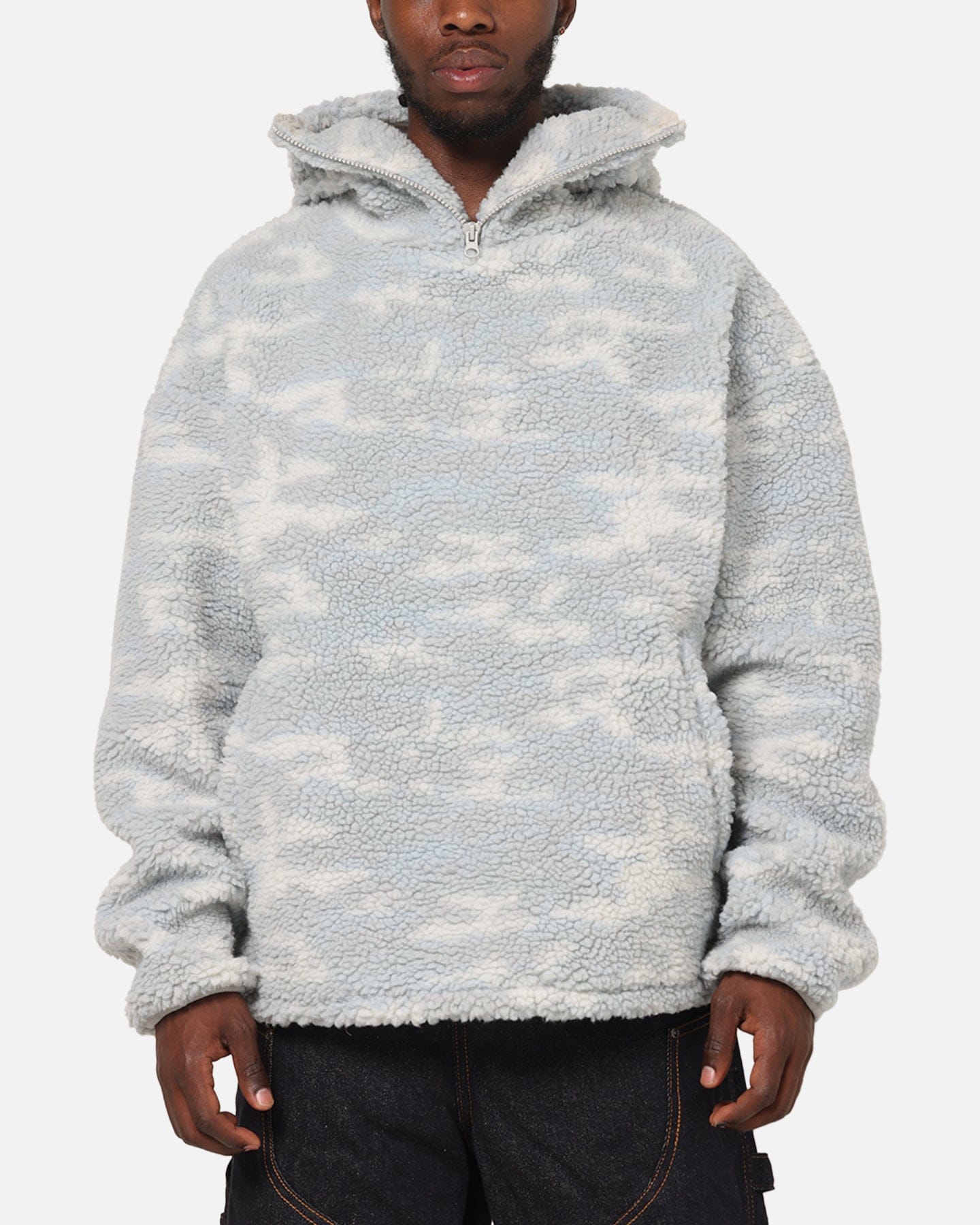 Carre Sherpa Hooded Jumper Snow Camo