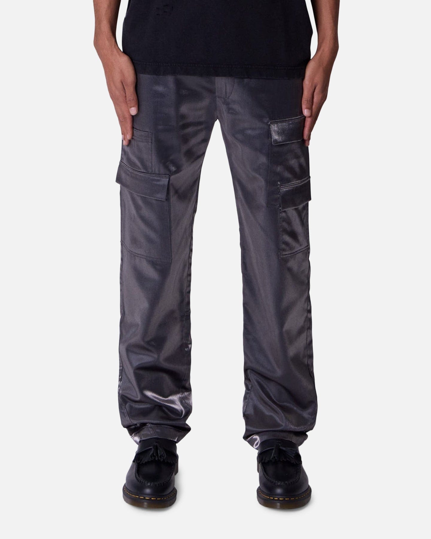 MNML Patent Shine Pants Black