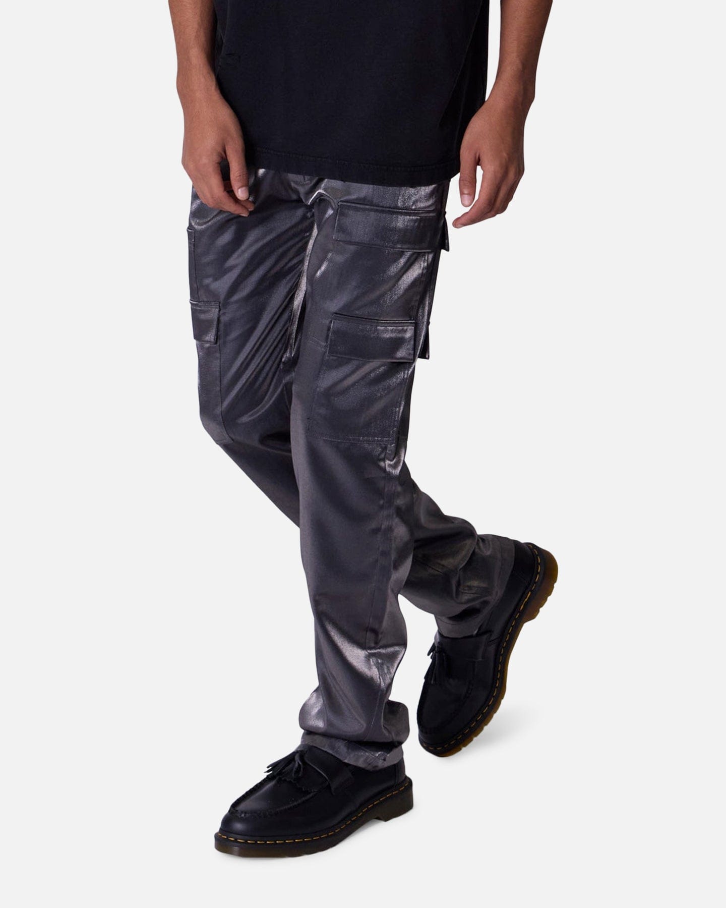 MNML Patent Shine Pants Black