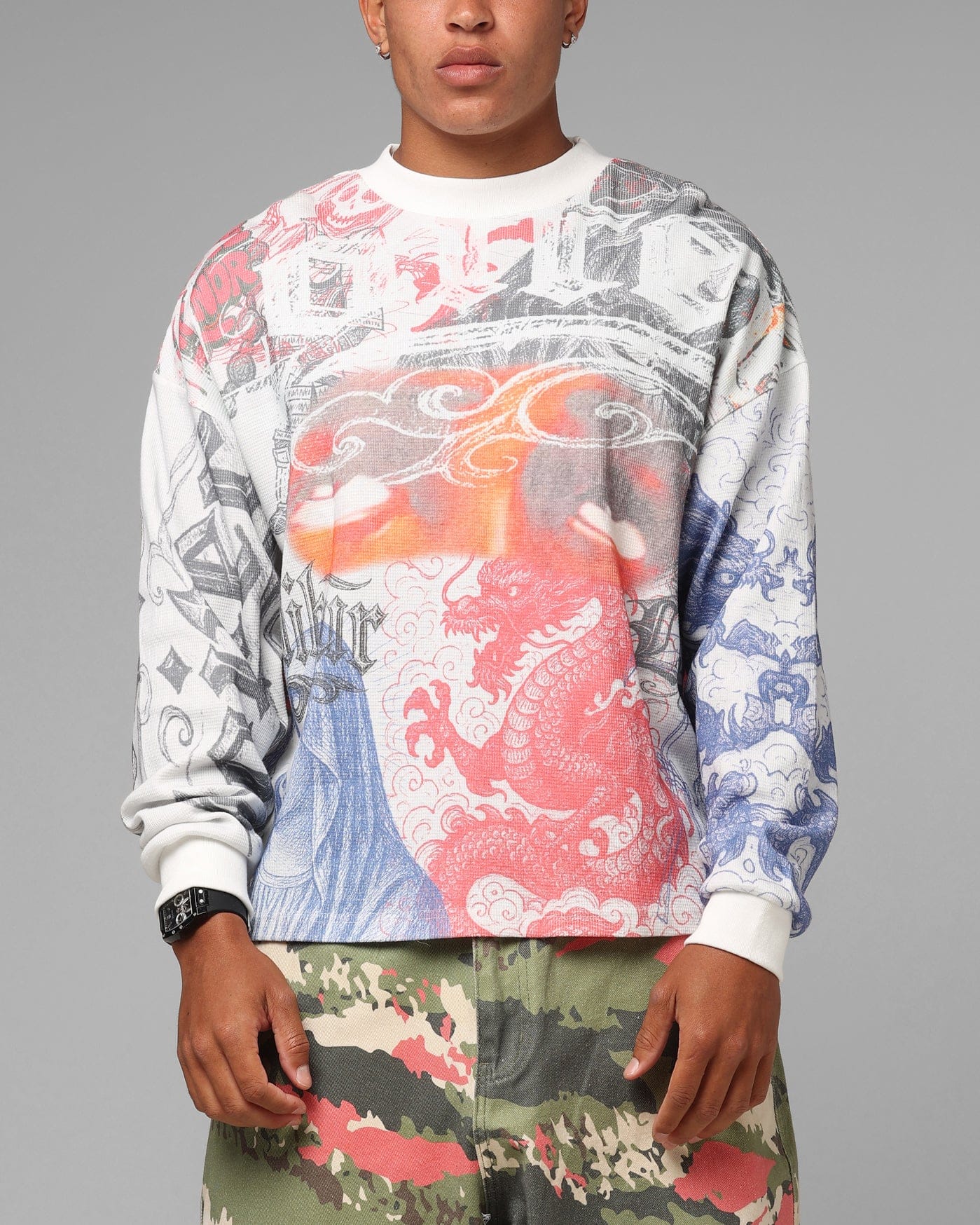 Loiter Sketch Book Long Sleeve T - Shirt White