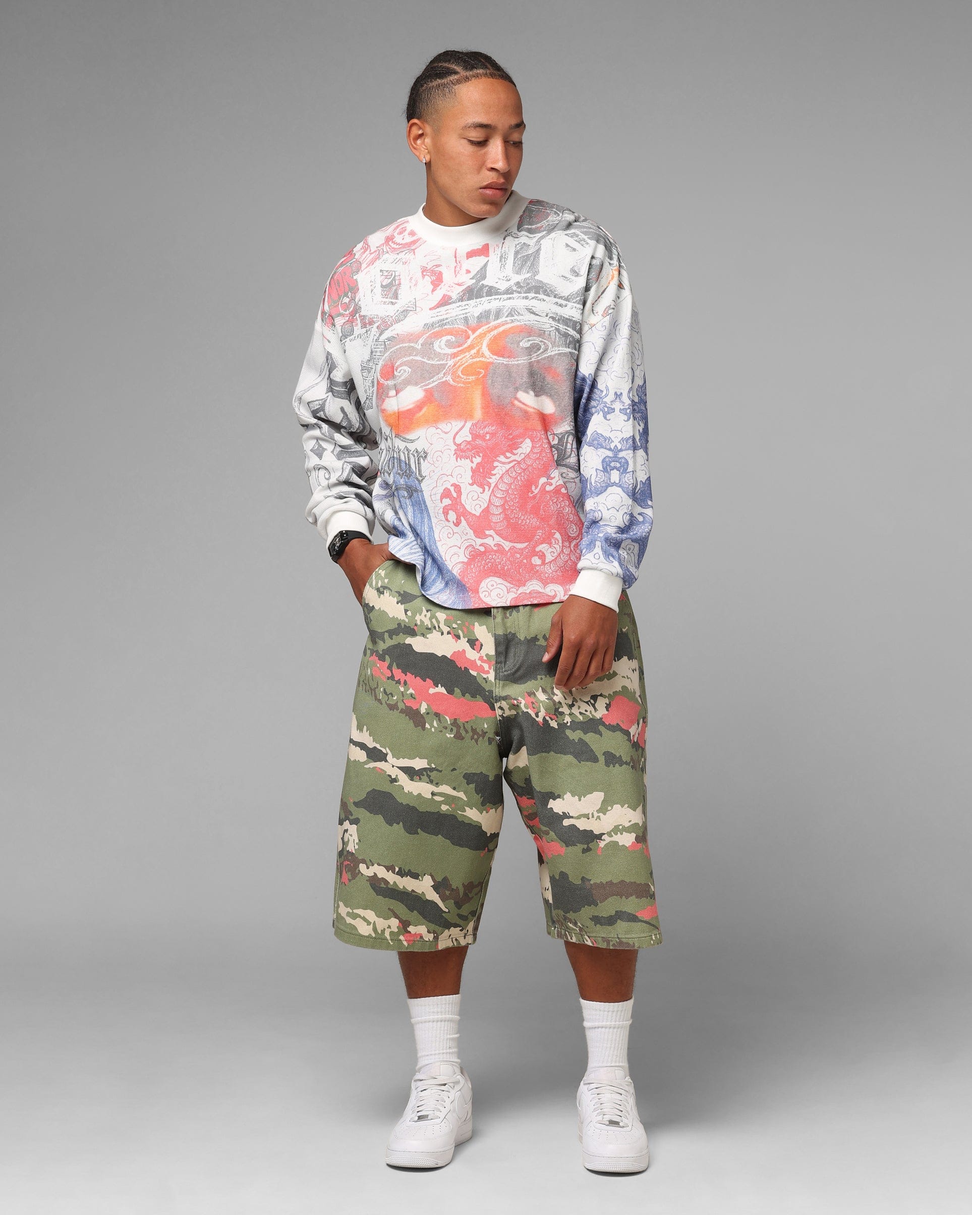 Loiter Sketch Book Long Sleeve T - Shirt White