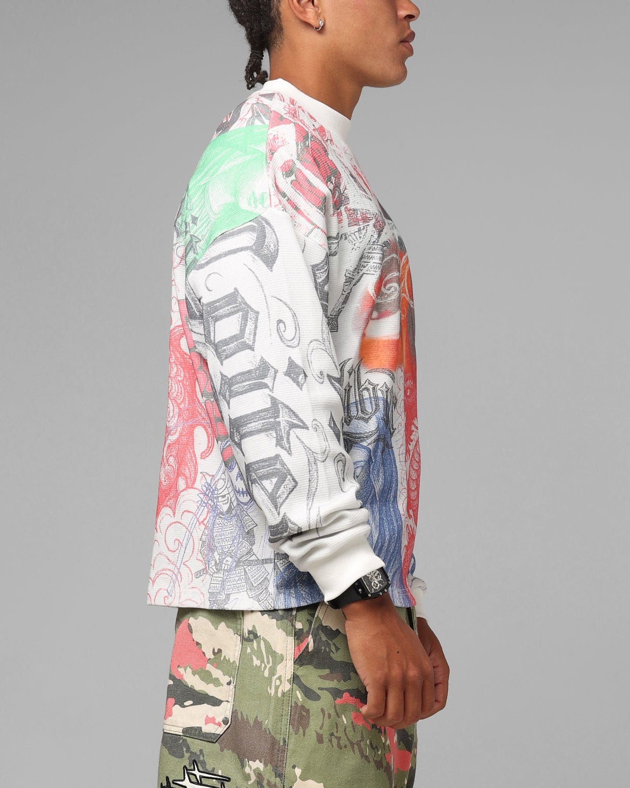 Loiter Sketch Book Long Sleeve T - Shirt White