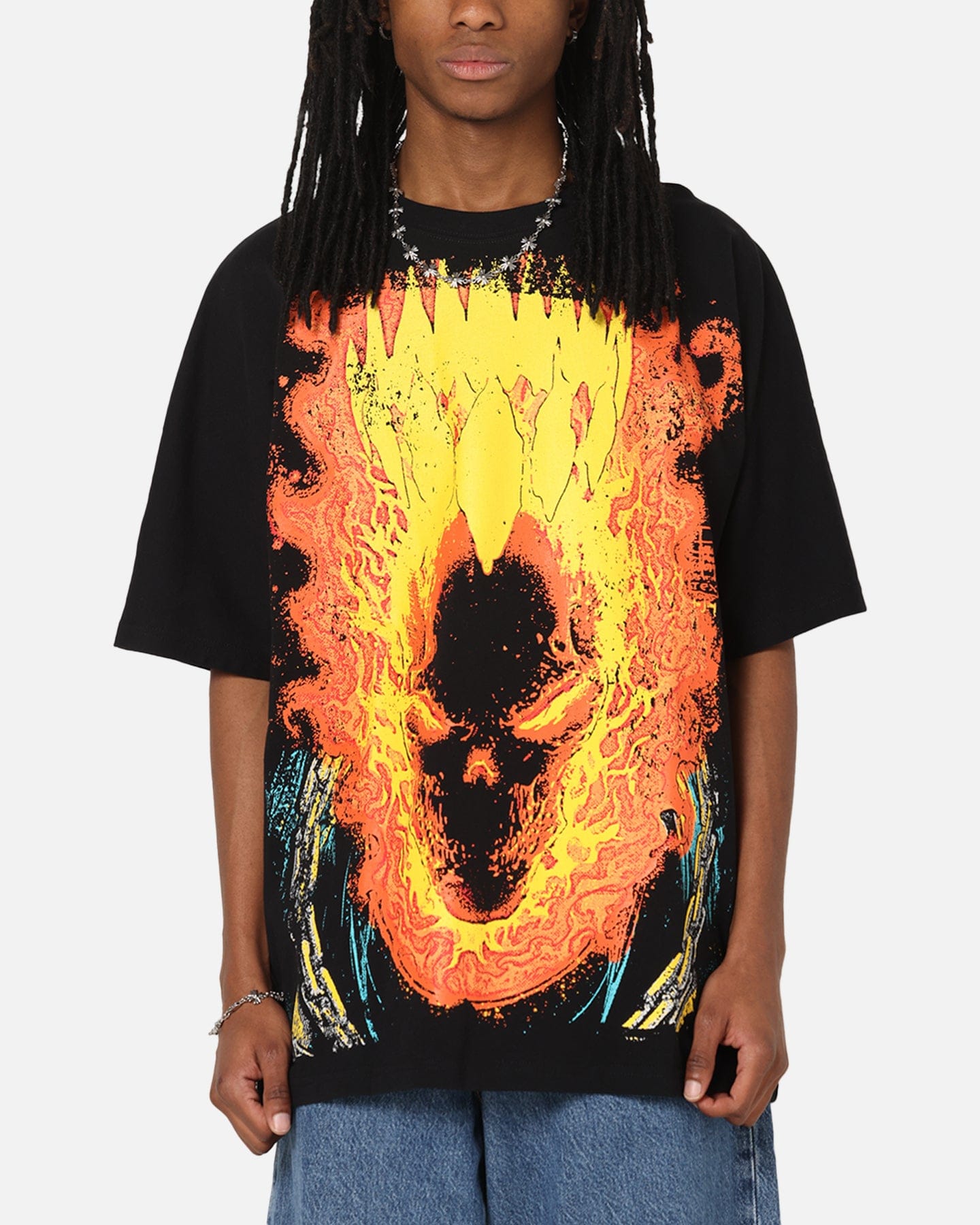 73studio Marvel Ghost Rider All Over Print T - Shirt Black