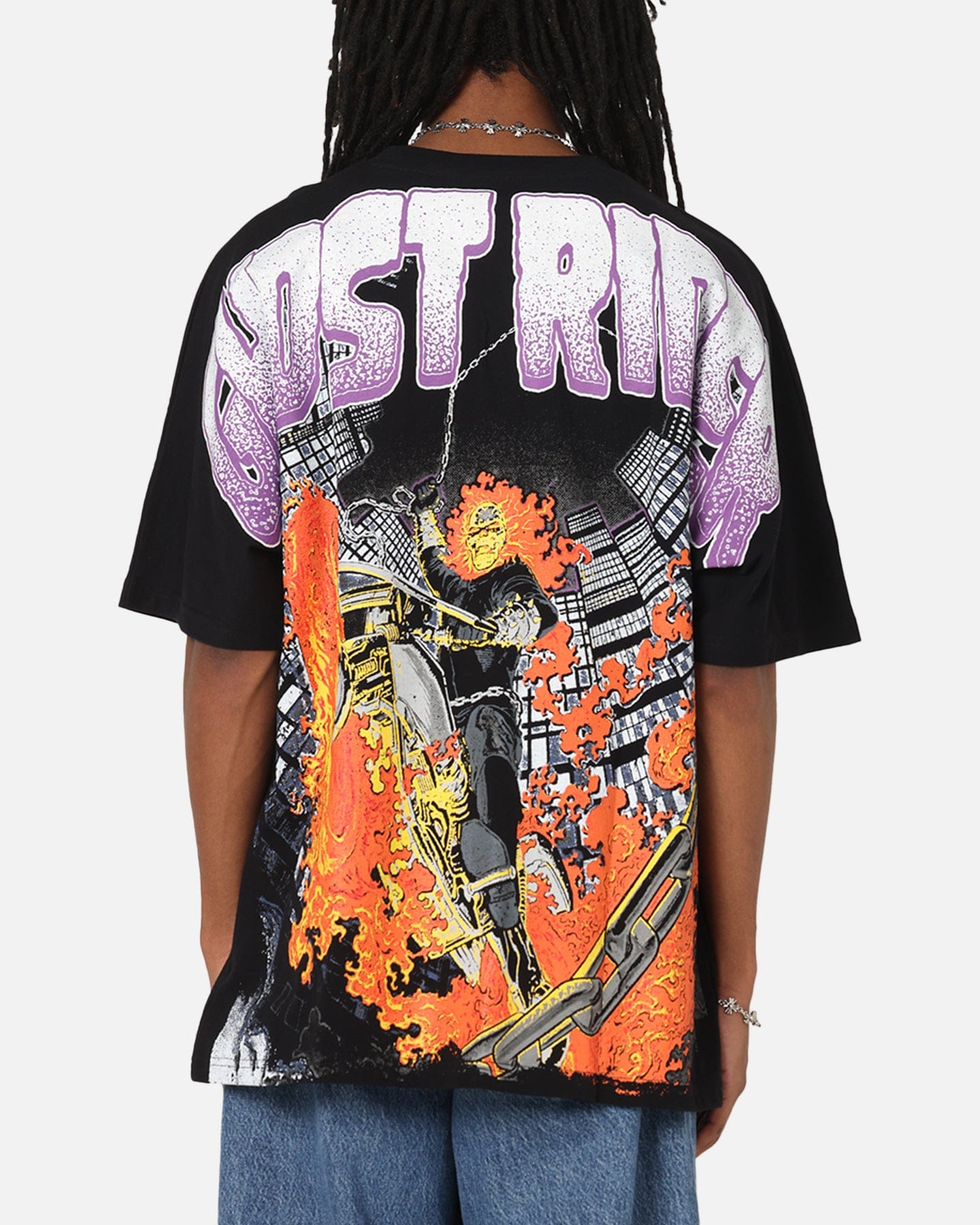 73studio Marvel Ghost Rider All Over Print T - Shirt Black