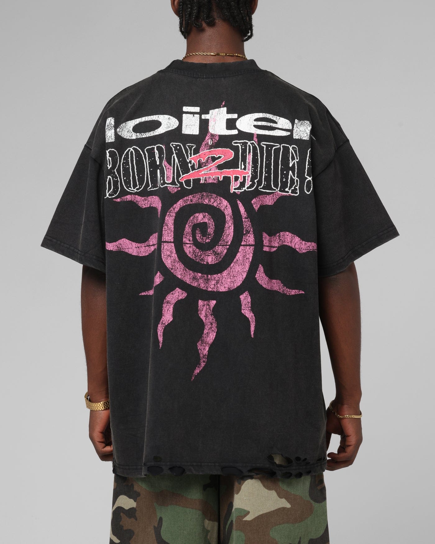 Loiter Silicone Premium Vintage T - Shirt Washed Black