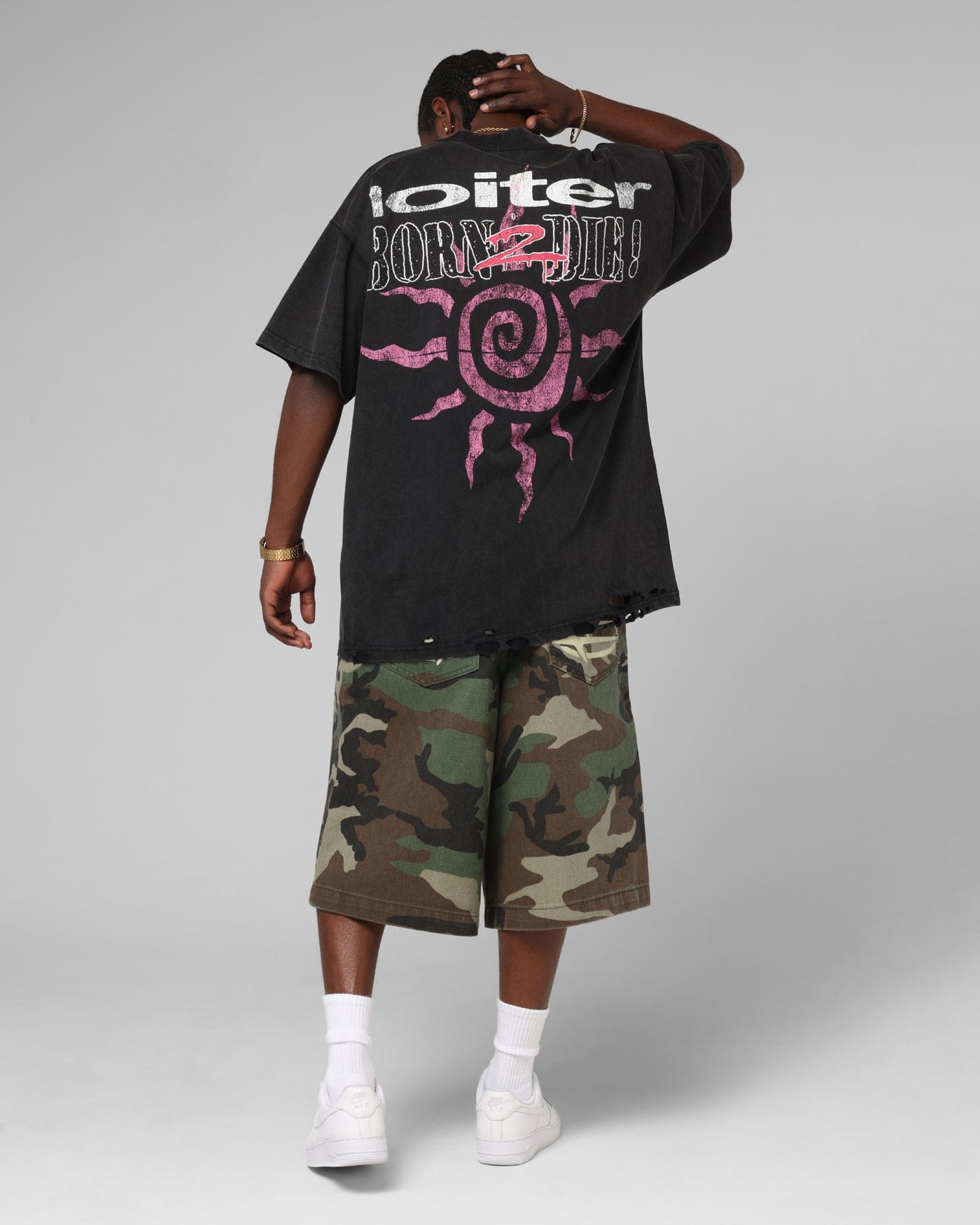 Loiter Silicone Premium Vintage T - Shirt Washed Black