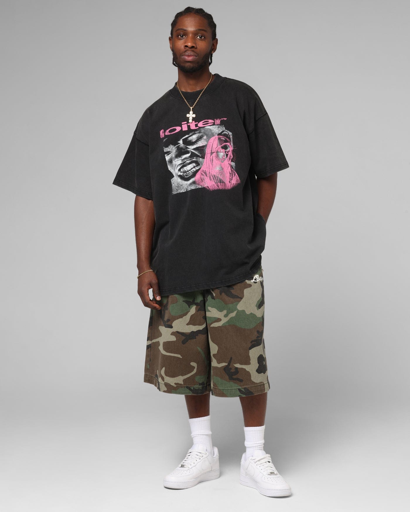 Loiter Silicone Premium Vintage T - Shirt Washed Black