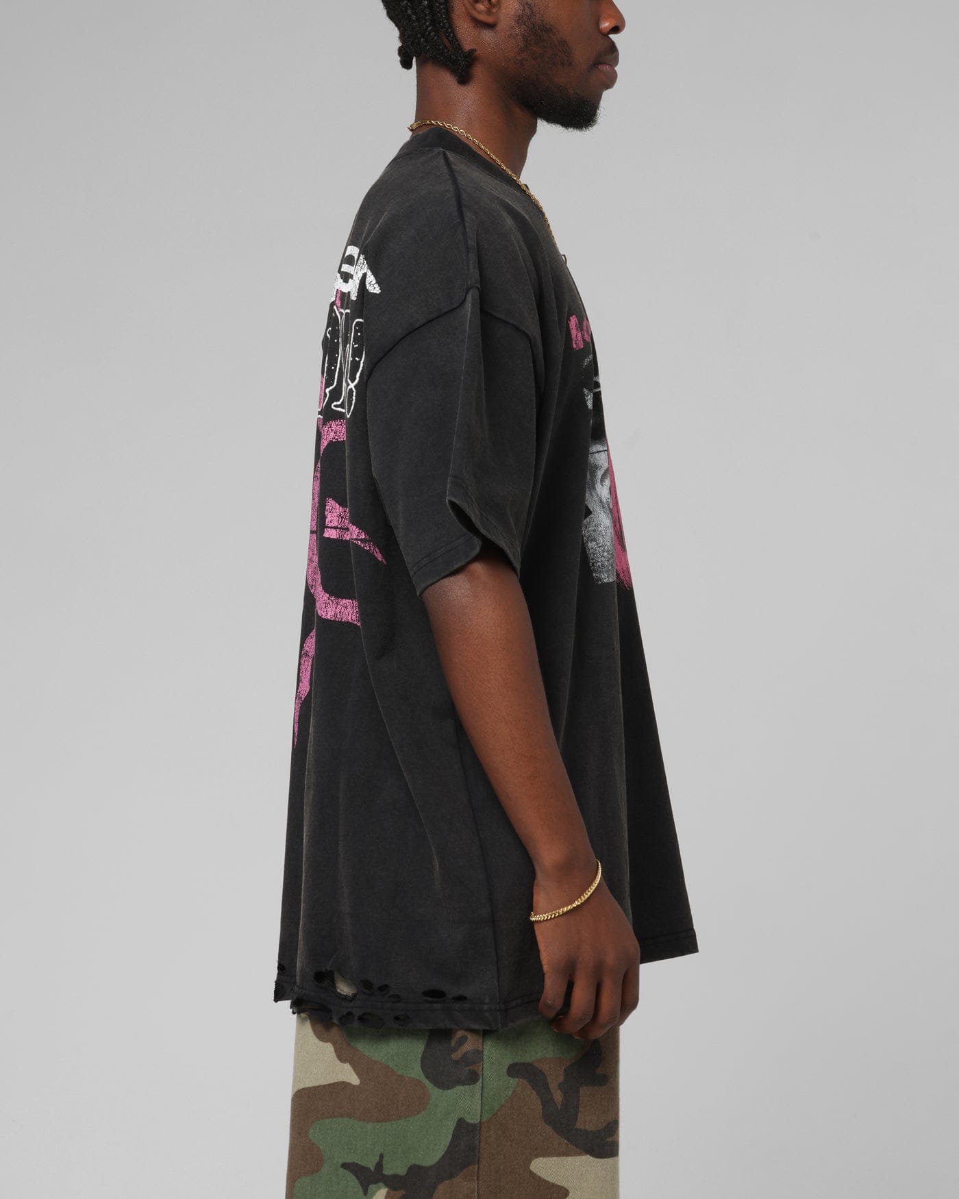 Loiter Silicone Premium Vintage T - Shirt Washed Black
