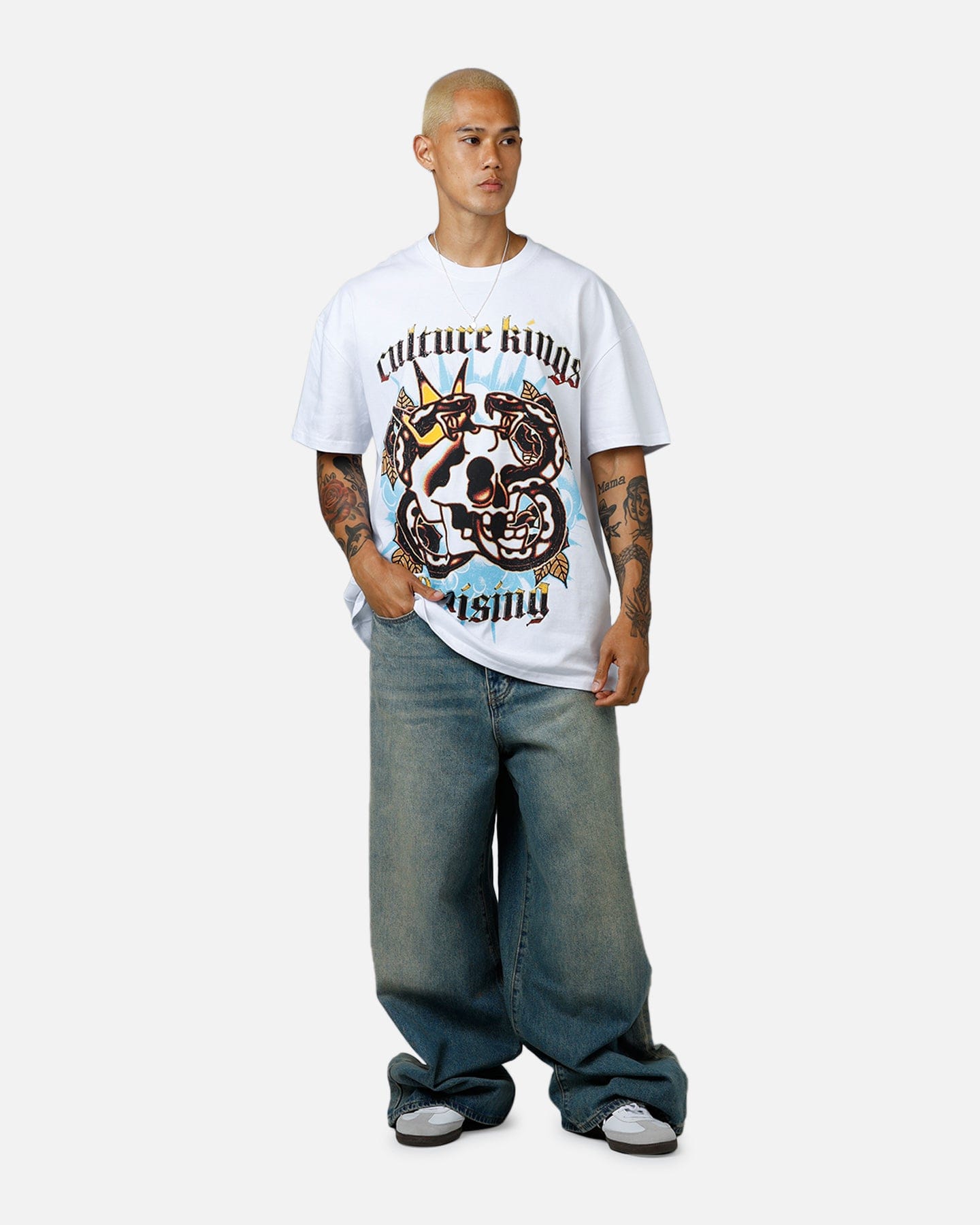 WHITE* Culture Kings x 88Rising Snake T - Shirt White